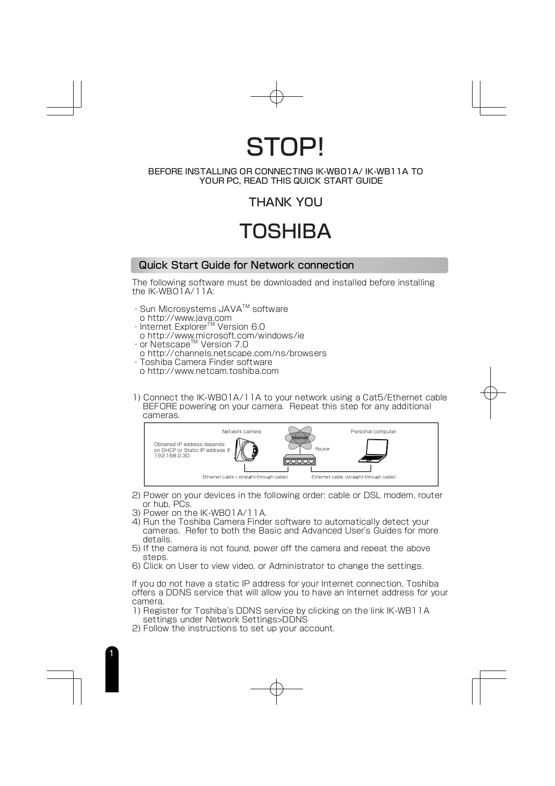 TOSHIBA IK-WB11A User Guide