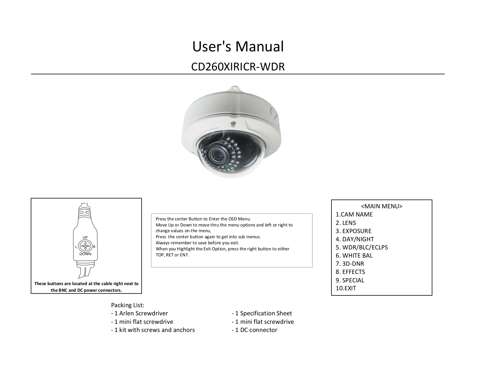 COP-USA CD260XIRICR-WDR User Manual