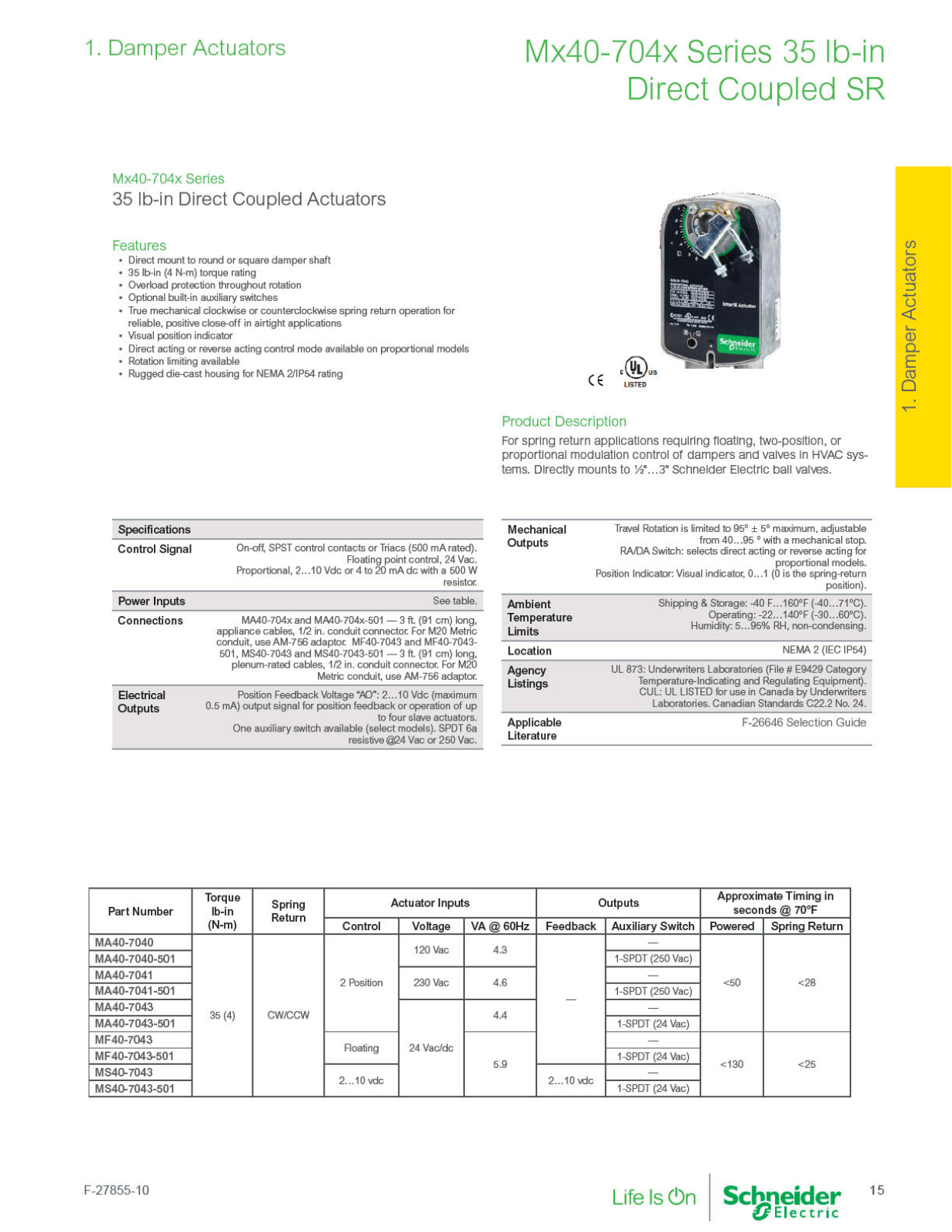 Schneider Electric Mx40-704x Series Catalog Page