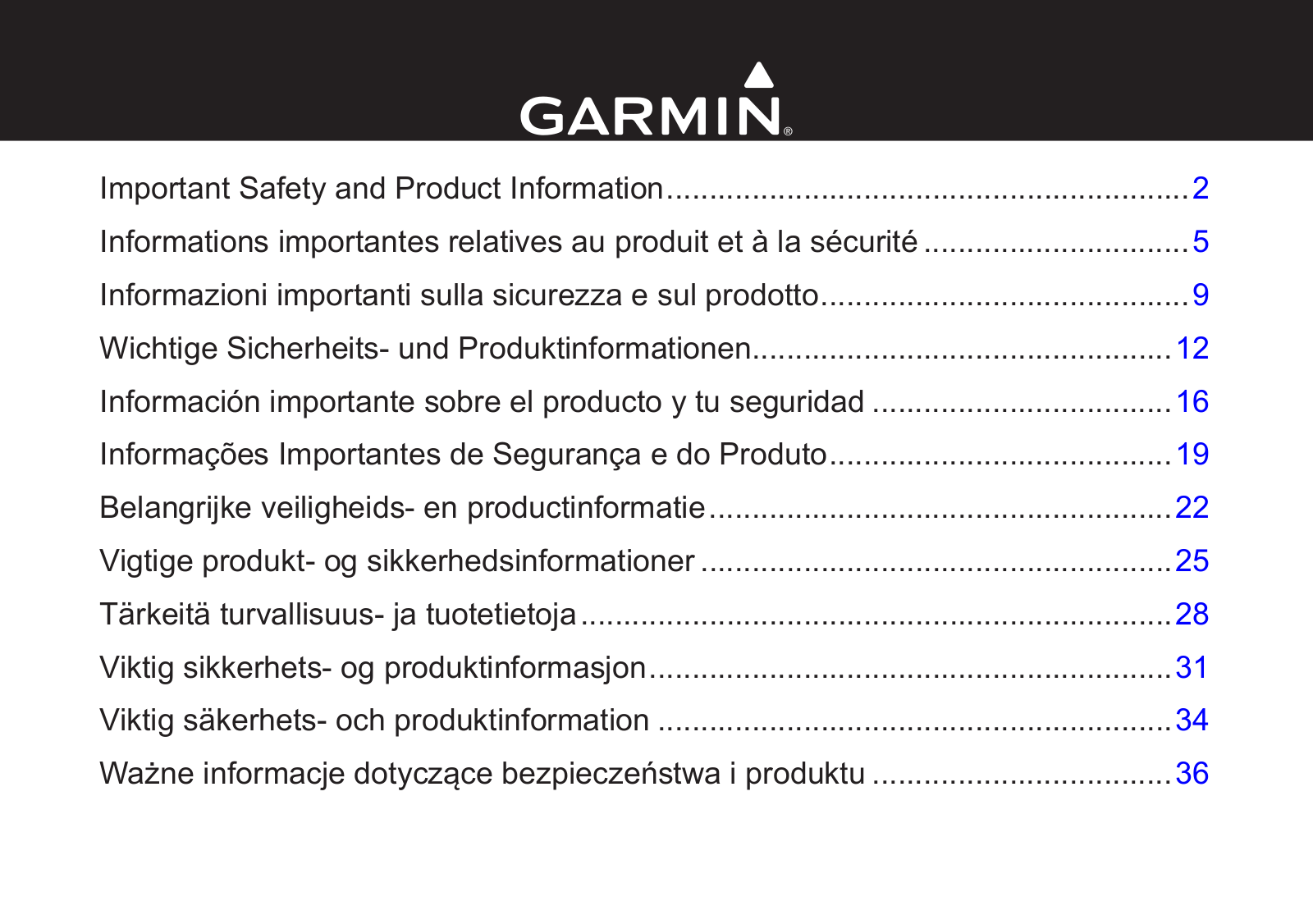 Garmin A3AVGB01 User Manual