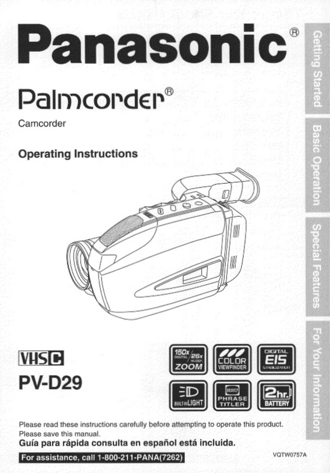 Panasonic PV-D29D User Manual