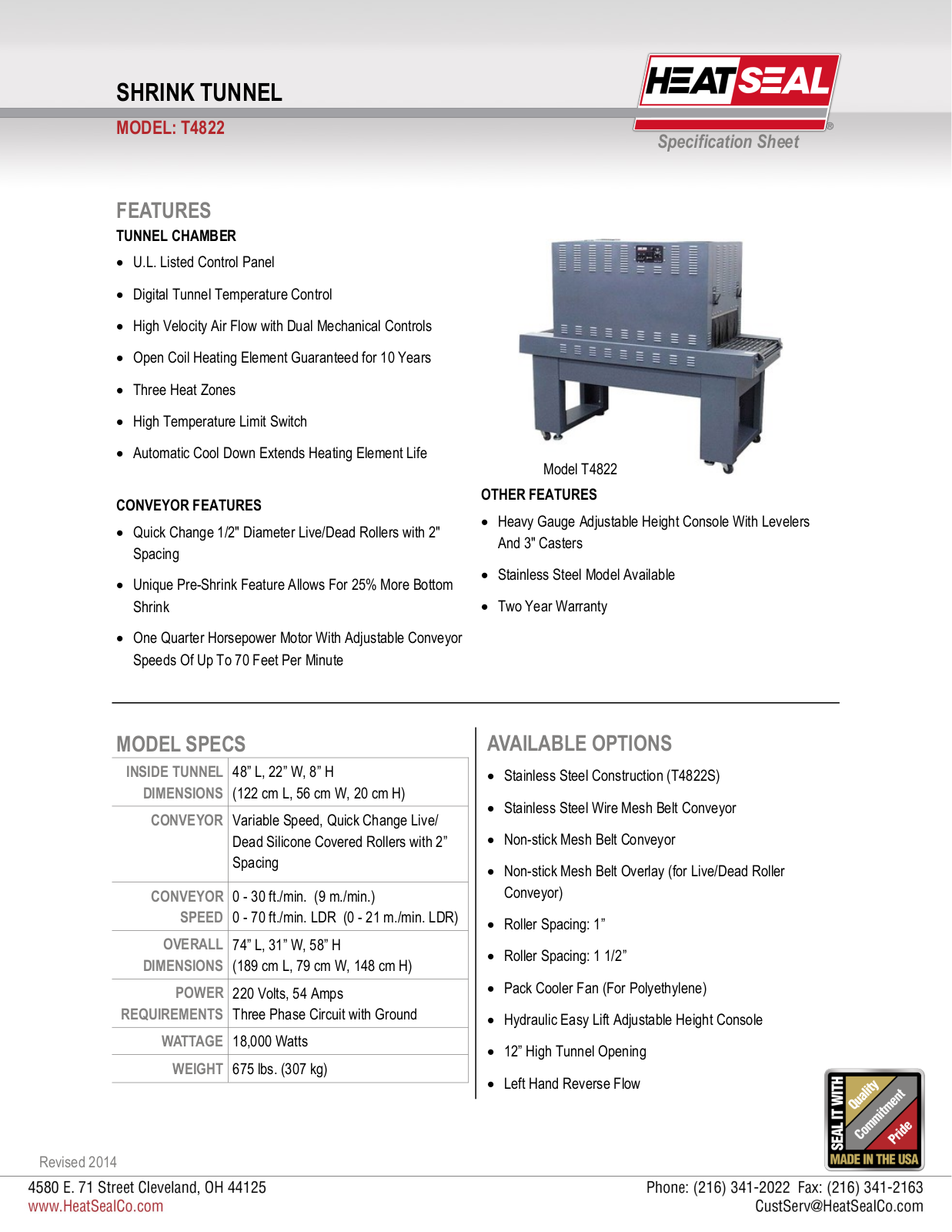 Heat Seal T4822 User Manual