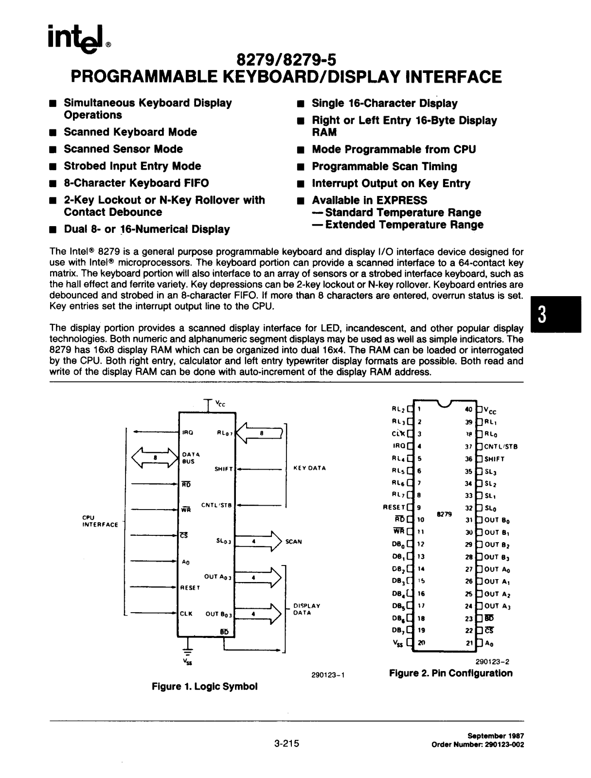 Intel Corporation P8279-5, P8279 Datasheet