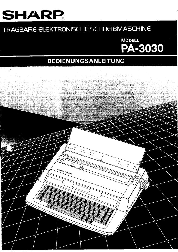SHARP PA-3030 User Manual