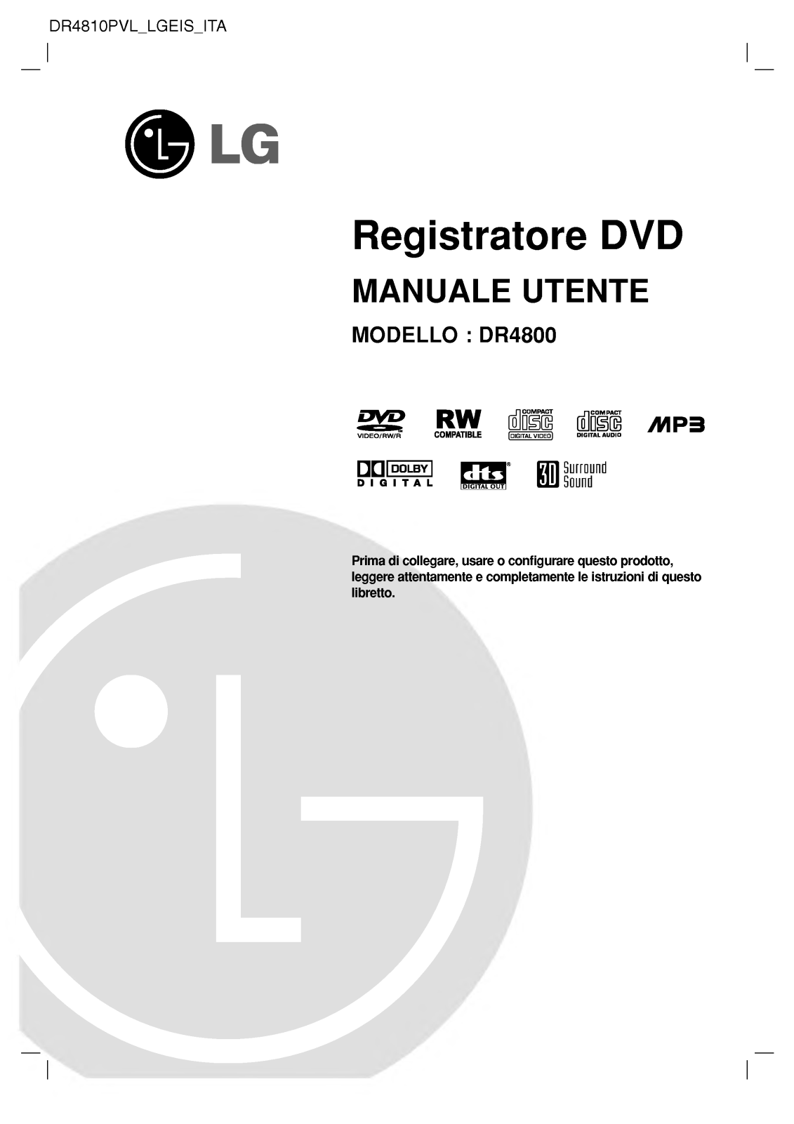 Lg DR4800 User Manual