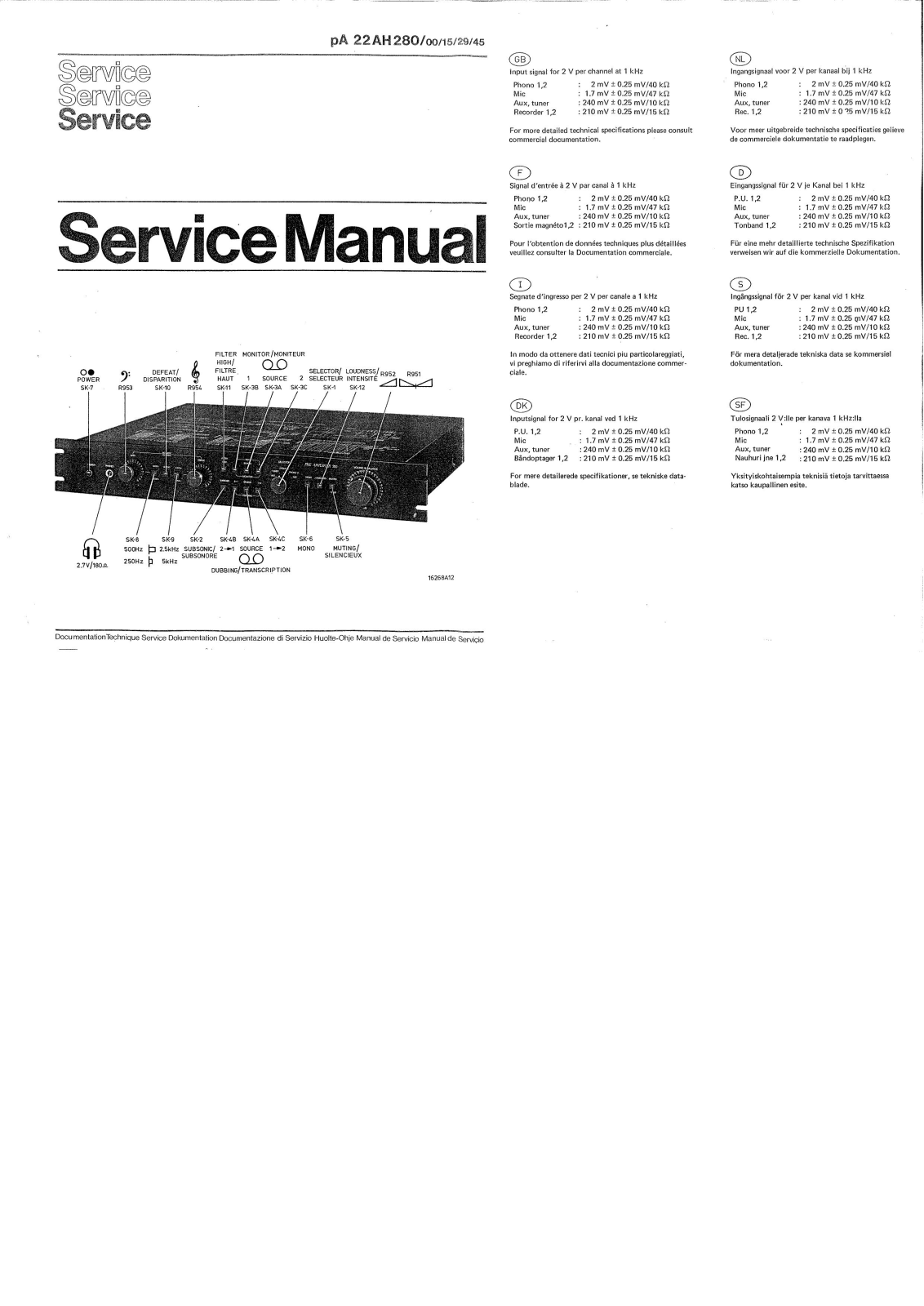 Philips 22-AH-280 Service Manual