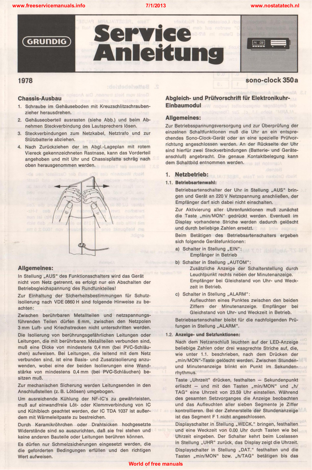 Grundig Sonoclock-350-A Service Manual