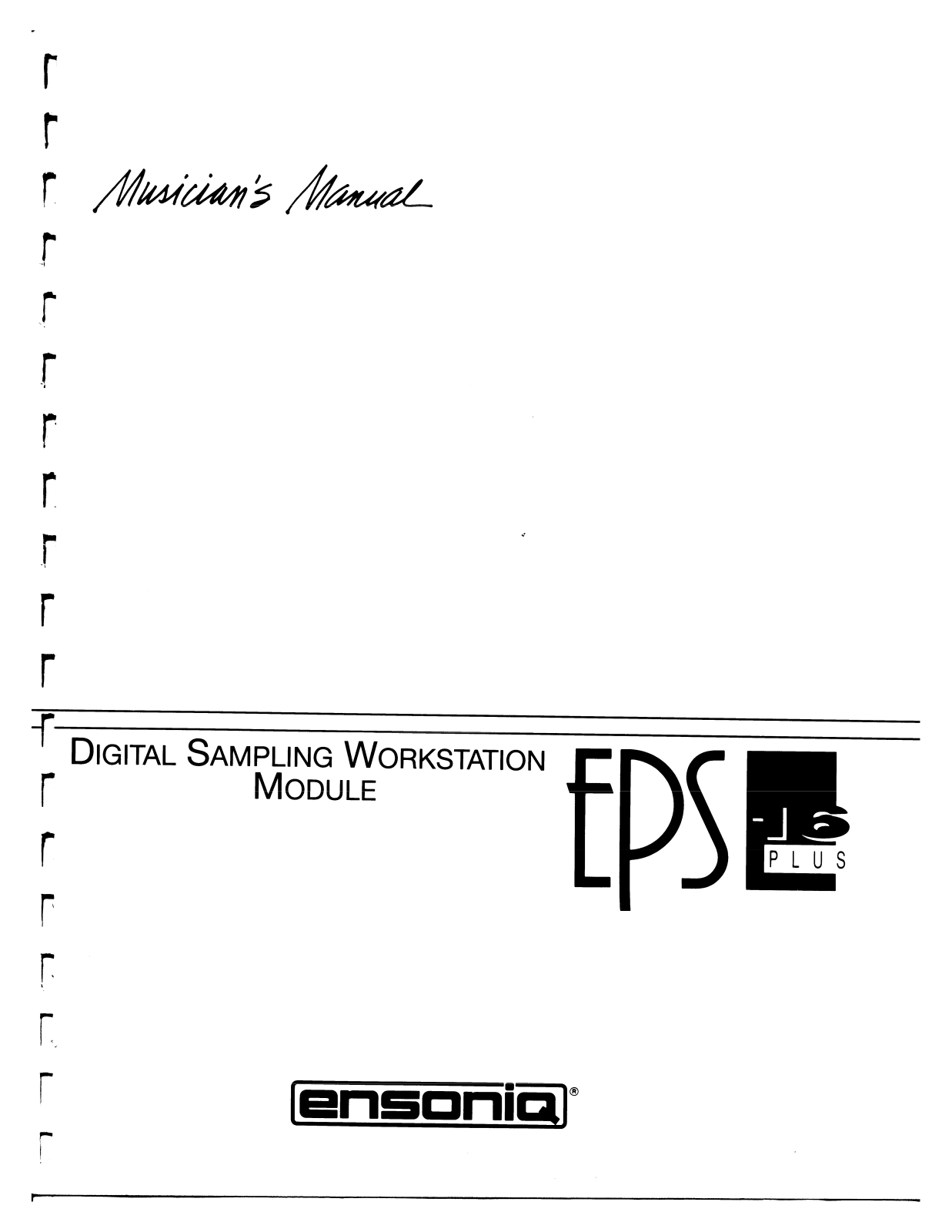 Ensoniq EPS16+ User Manual