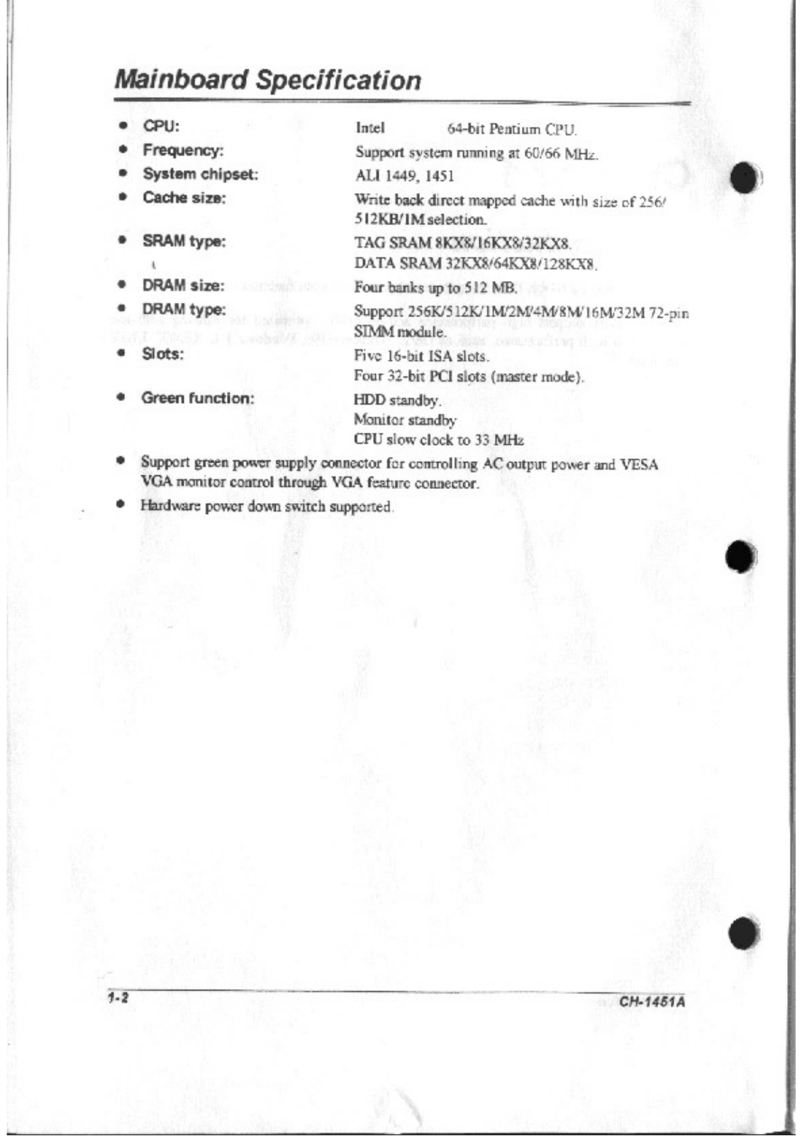 Chicony CH-1451A User's Manual - ManualMachine.com