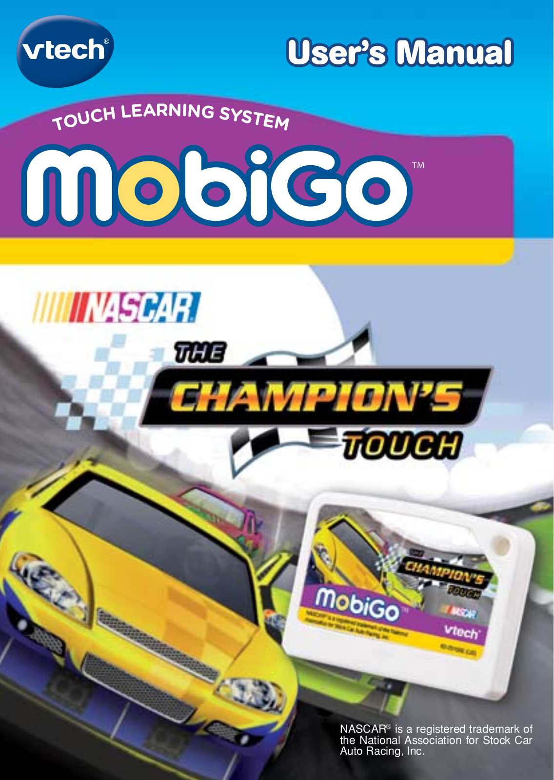 VTech MobiGo Cartridge - NASCAR Owner's Manual