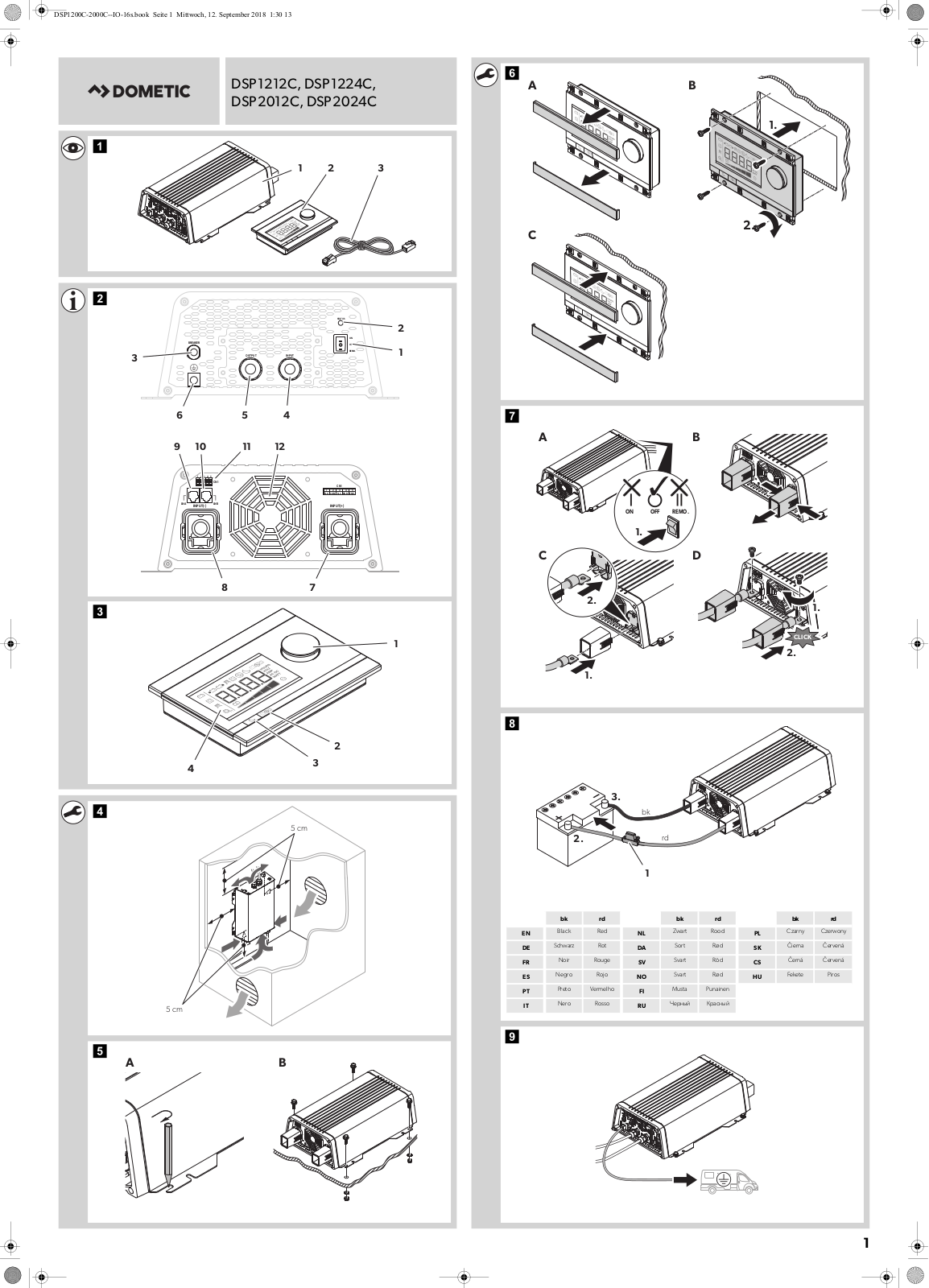 Dometic DSP1212C, DSP1224C, DSP2012C, DSP2024C operation manual