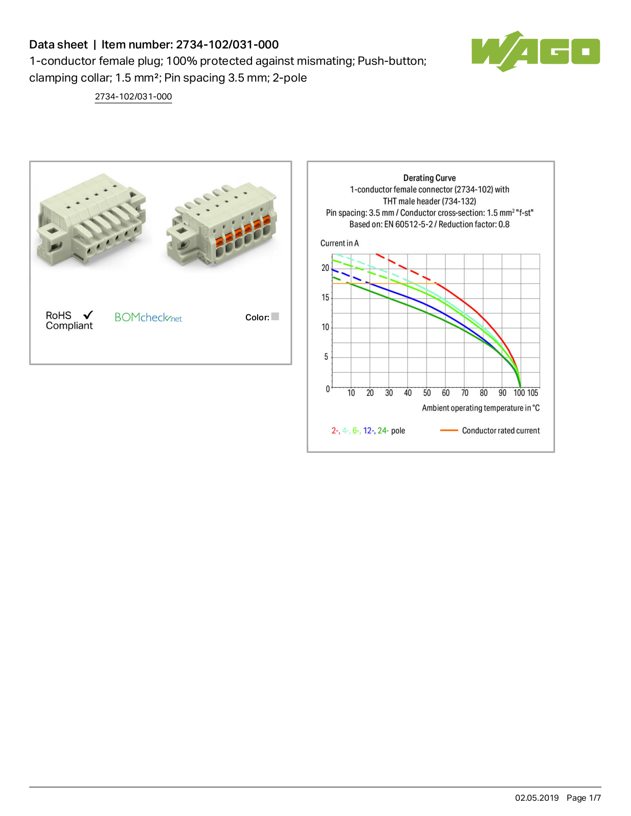 Wago 2734-102/031-000 Data Sheet