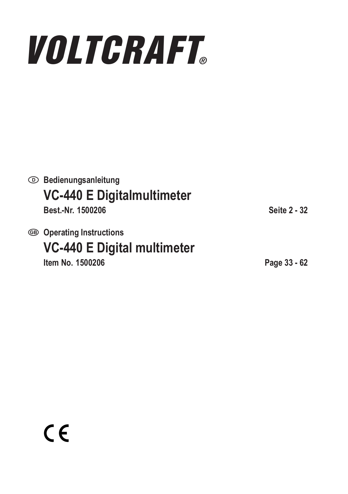 VOLTCRAFT VC-440 E User guide