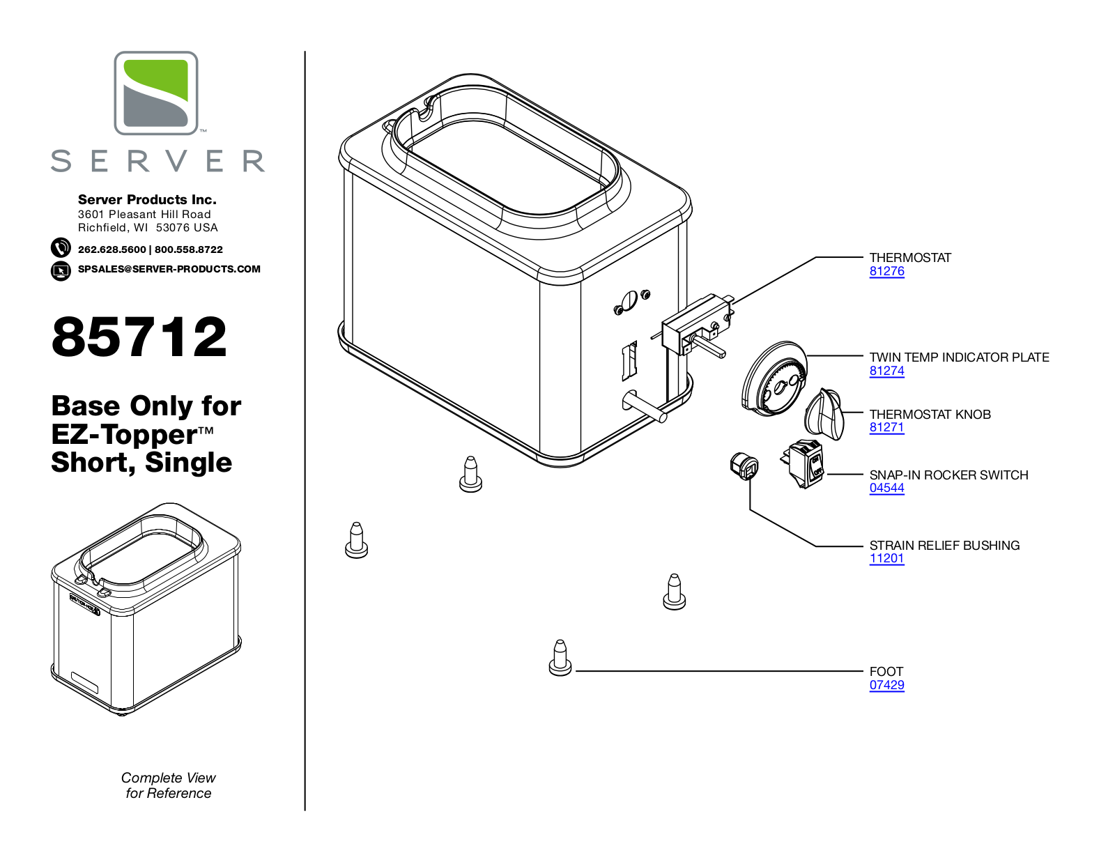 Server 85712 Parts Manual