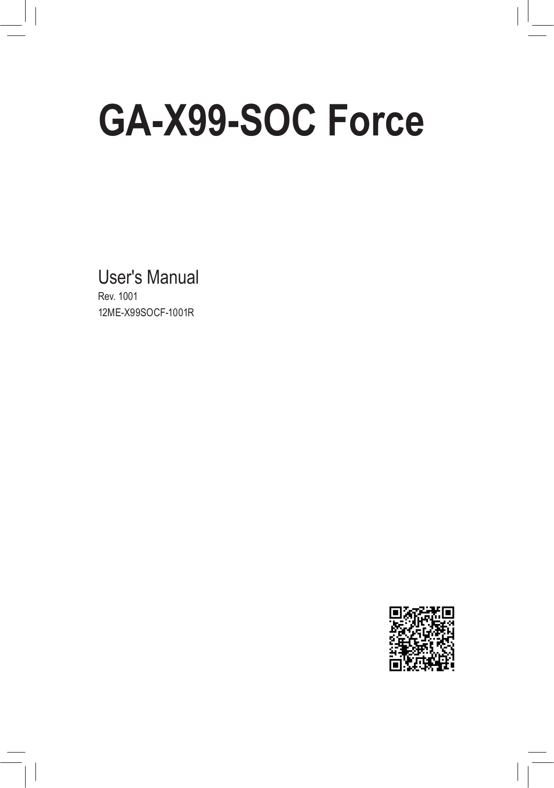 Gigabyte GA-X99-SOC FORCE User Manual