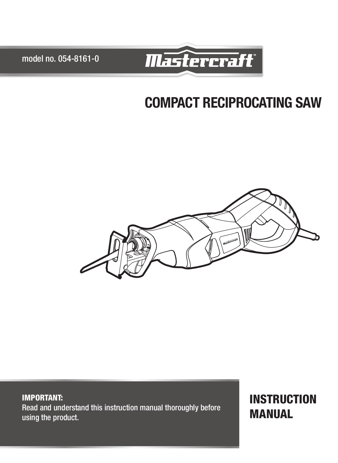 MasterCraft 054-8161-0 Instruction Manual