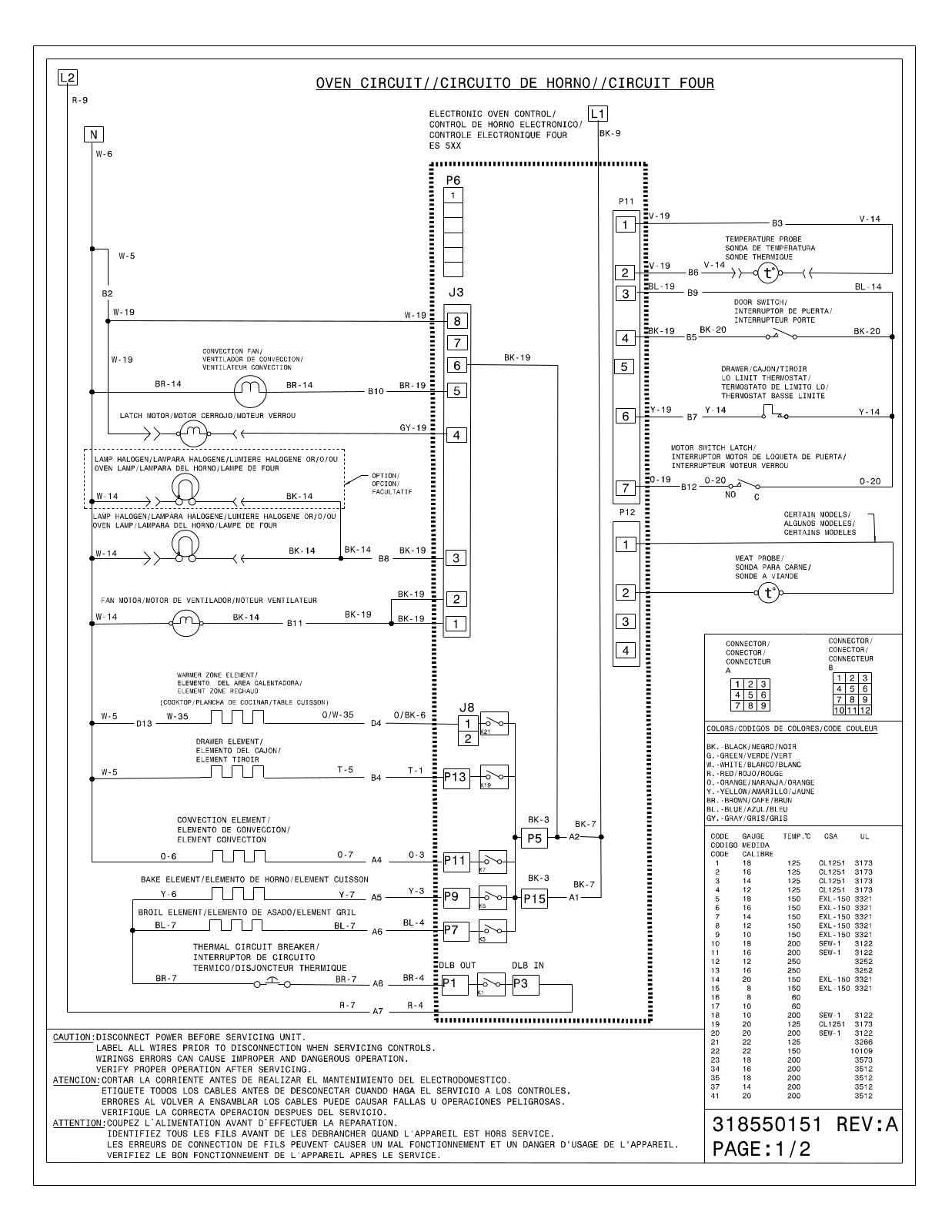 Frigidaire FGES3065KB, FGES3065KF, FGES3065KW Wiring Diagram