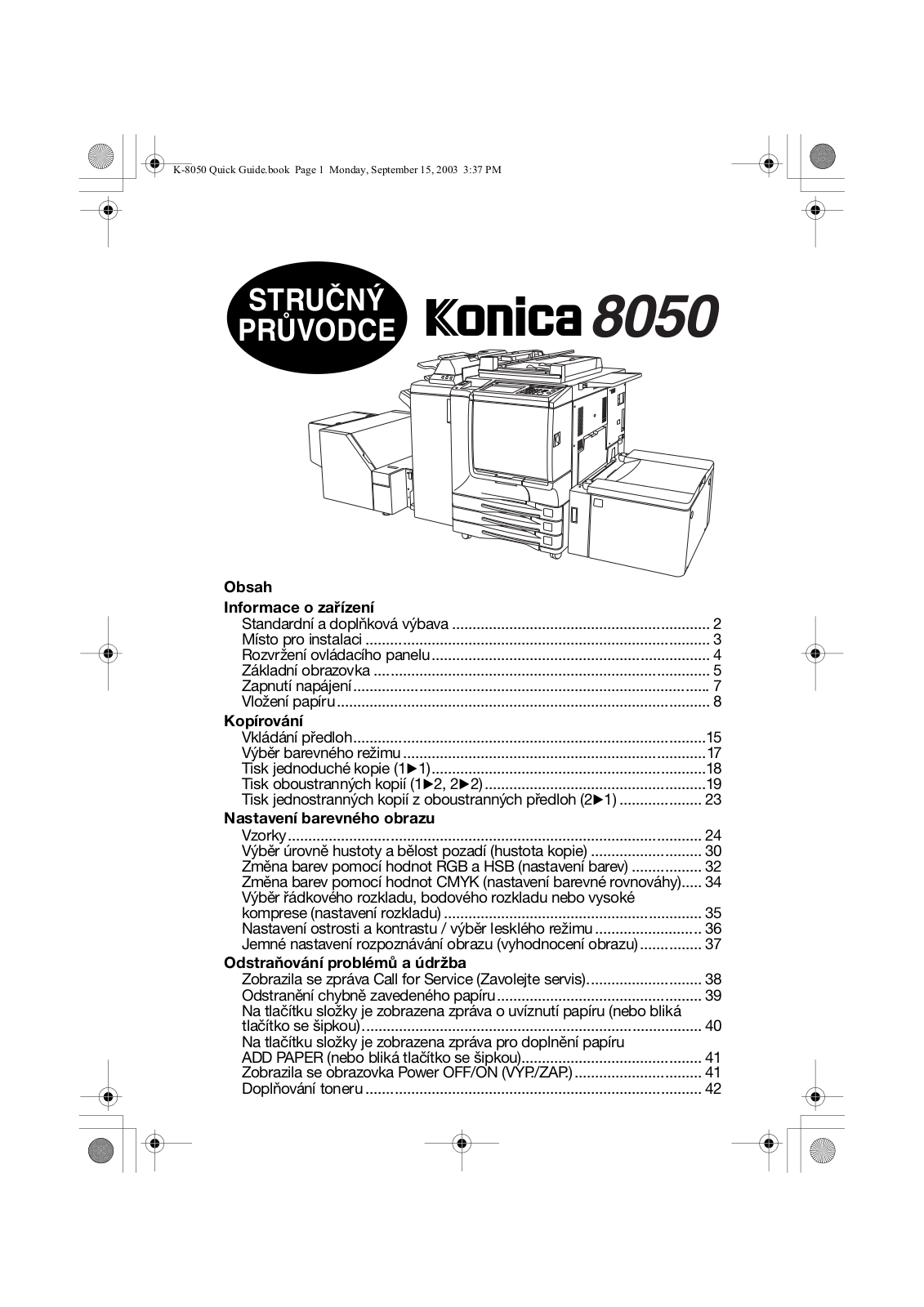 Konica minolta 8050 User Manual