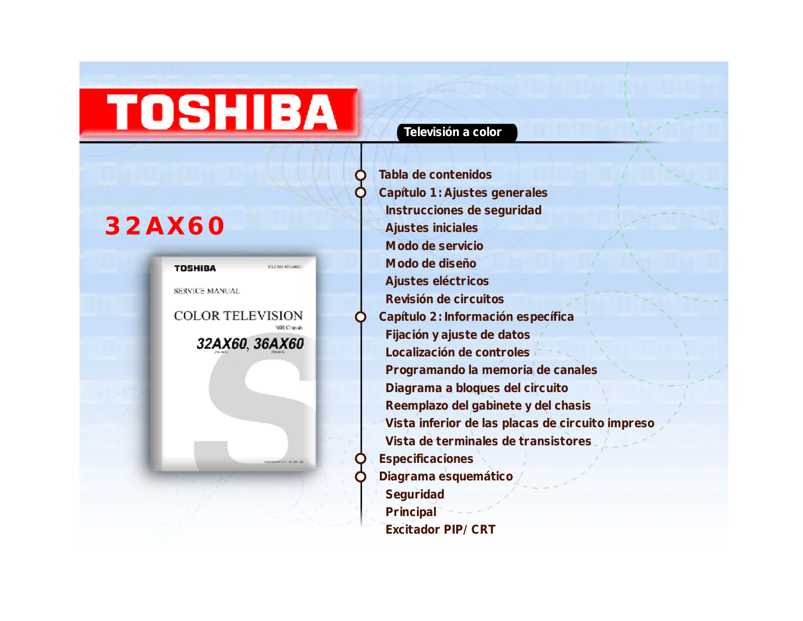 Toshiba 32AX60 (TAC0023), 36AX60(TAC0024) Schematic