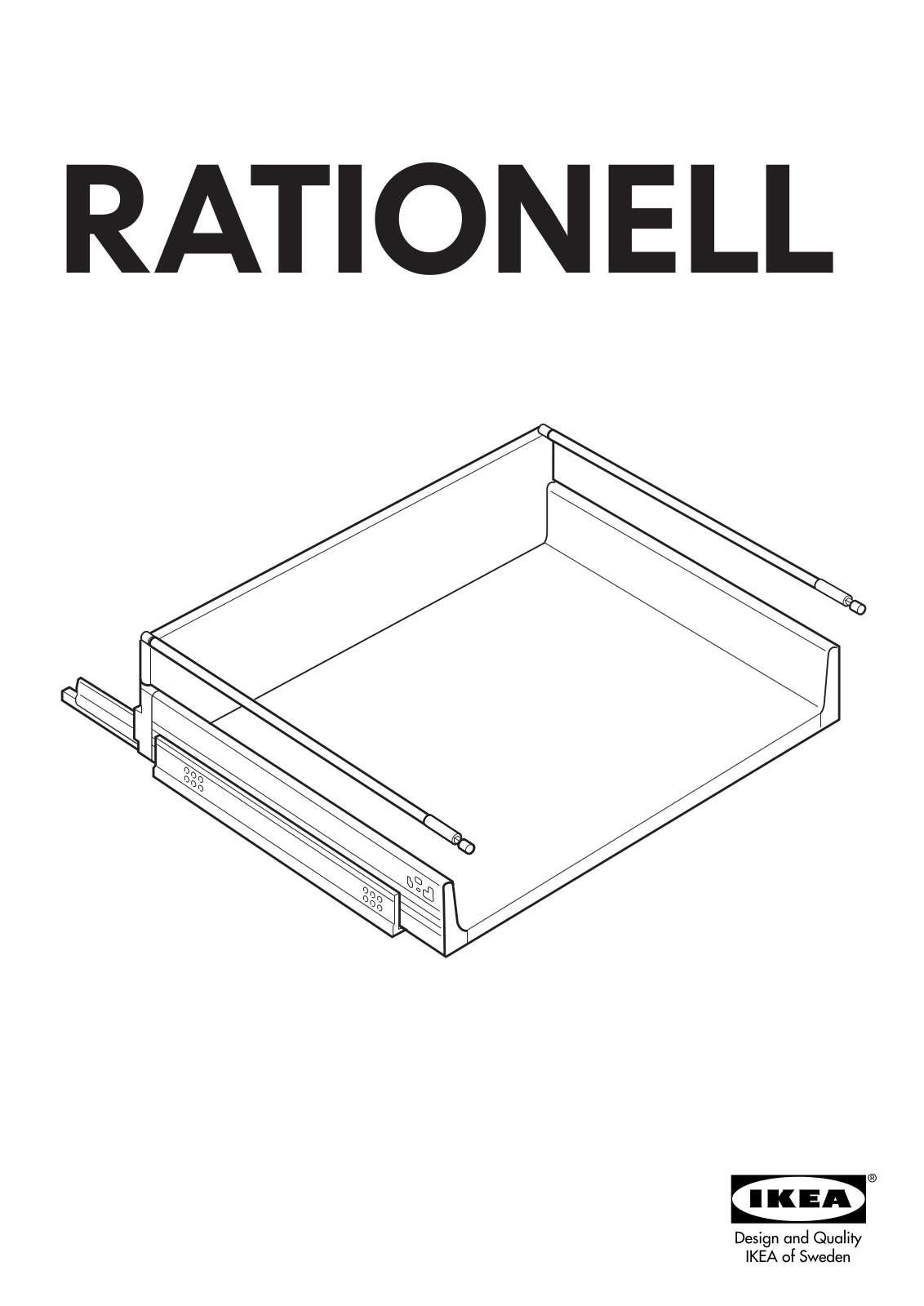 IKEA RATIONELL DEEP FULL EXTENDING DRAWER 18, RATIONELL DEEP FULL EXTENDING DRAWER 24 Assembly Instruction