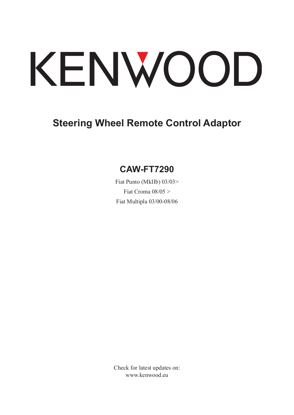 Kenwood CAW-FT7290 User Manual