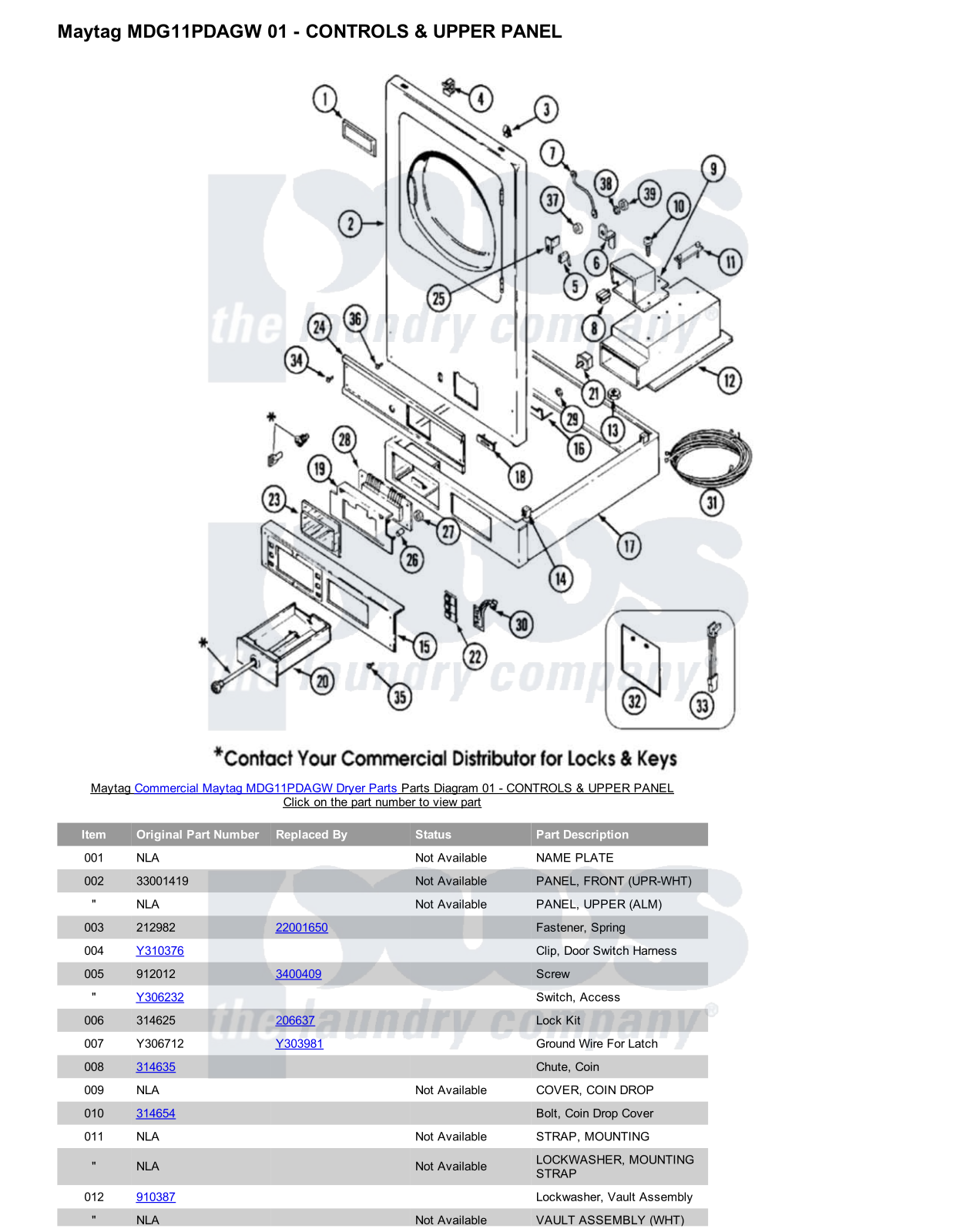 Maytag MDG11PDAGW Parts Diagram