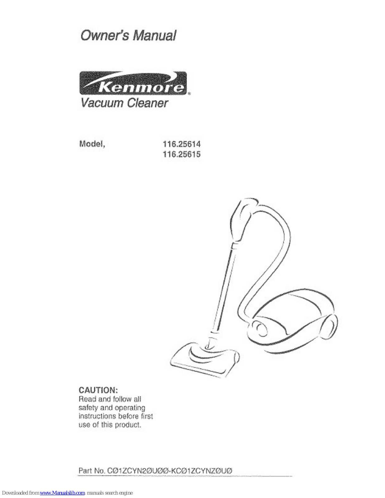 Kenmore 116.25614, 116.25615 Owner's Manual