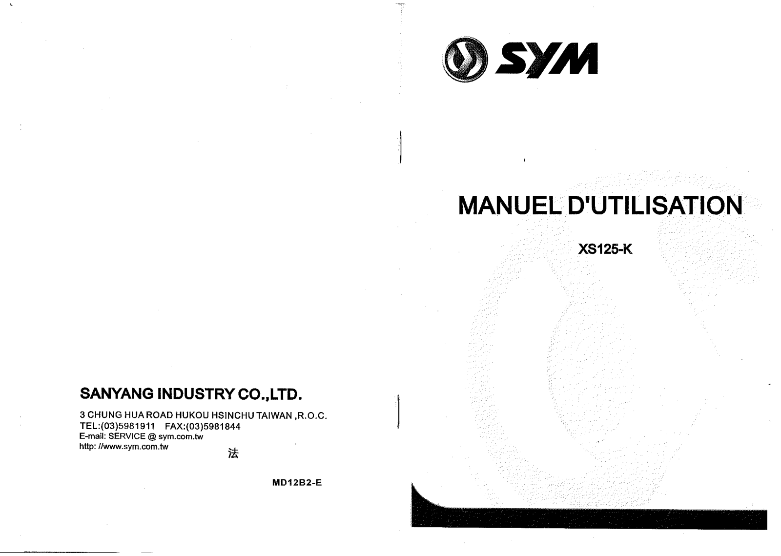 SYM 125 XS, XS125-K User Manual