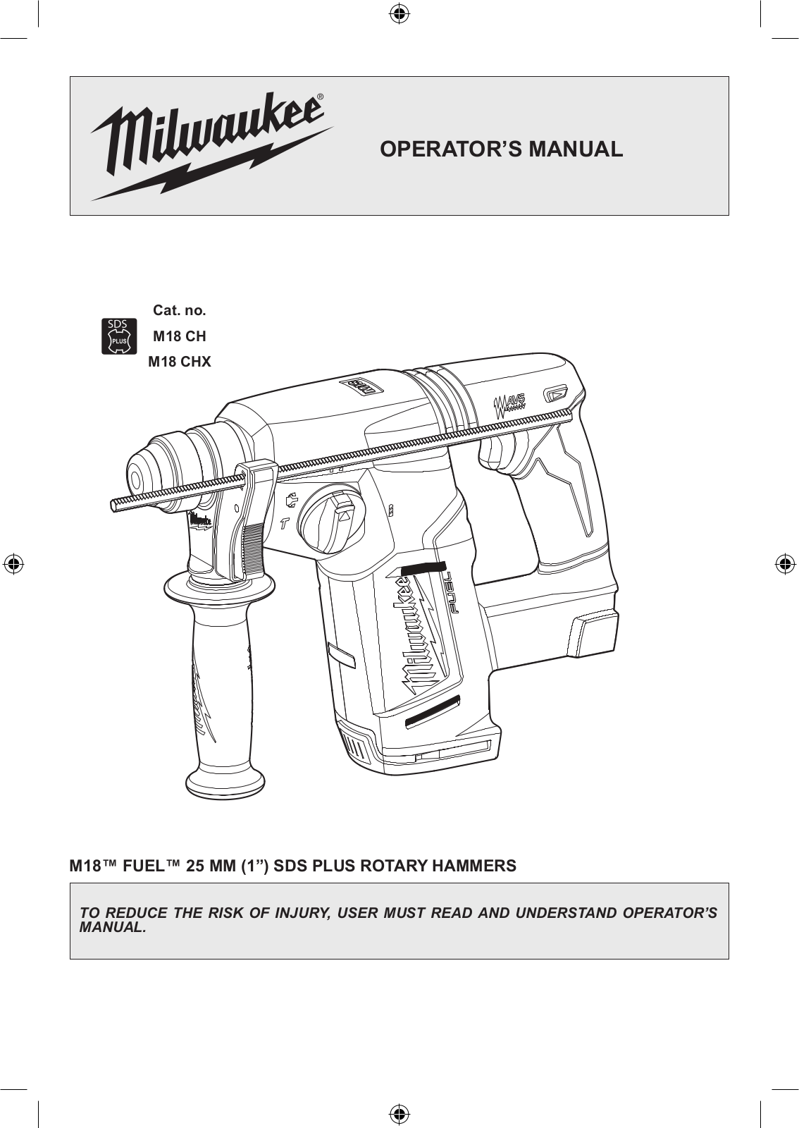 Milwaukee M18 CH Operator's Manual