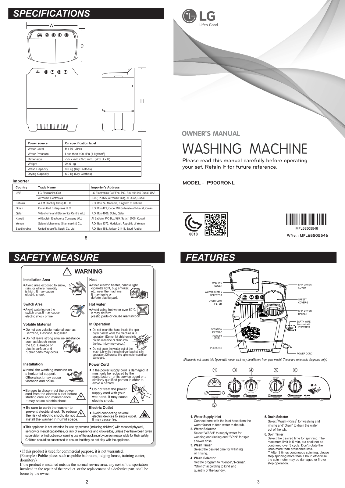 LG P900RONL Owner’s Manual