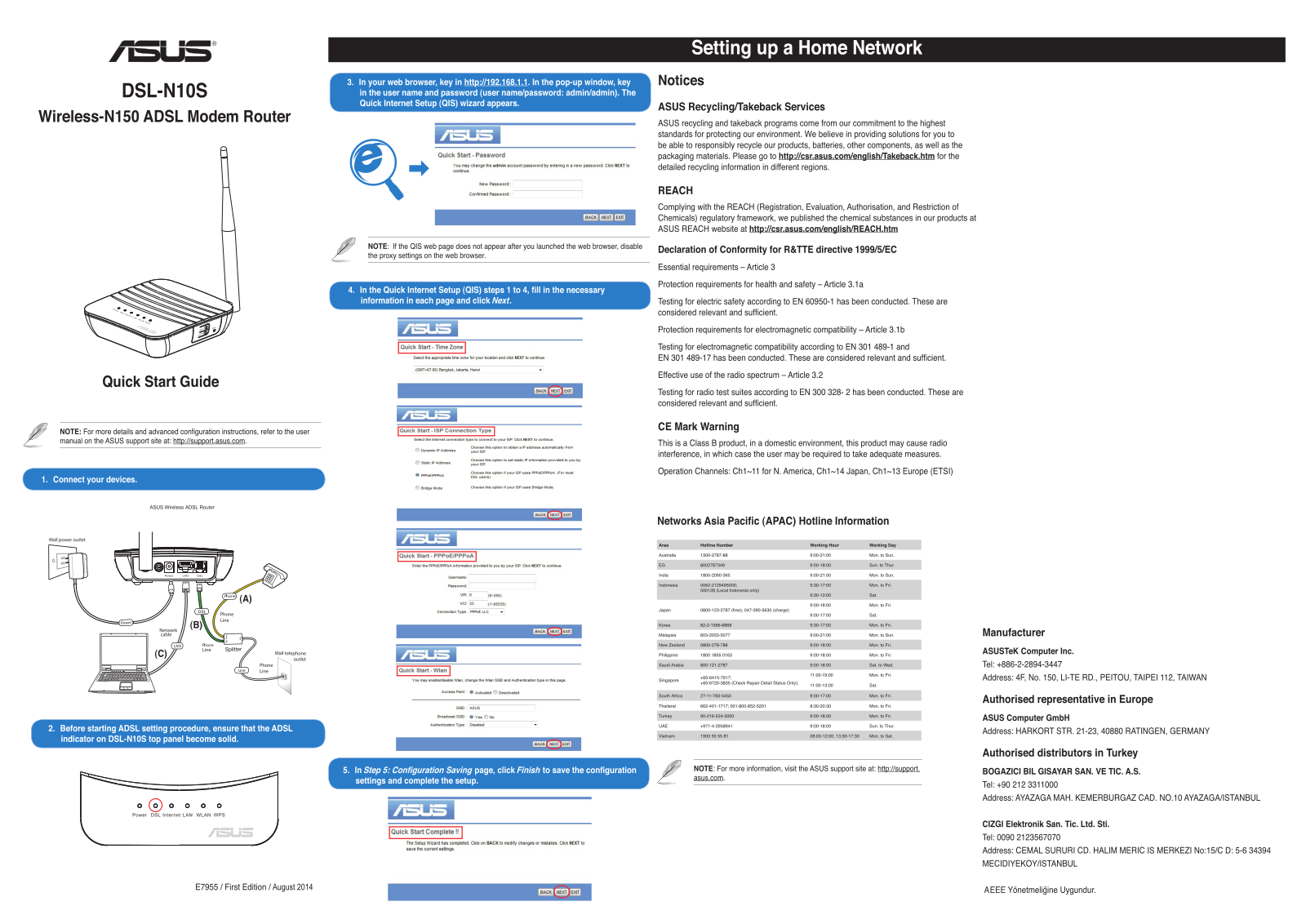 ASUS DSL-N10S Quick Install Guide