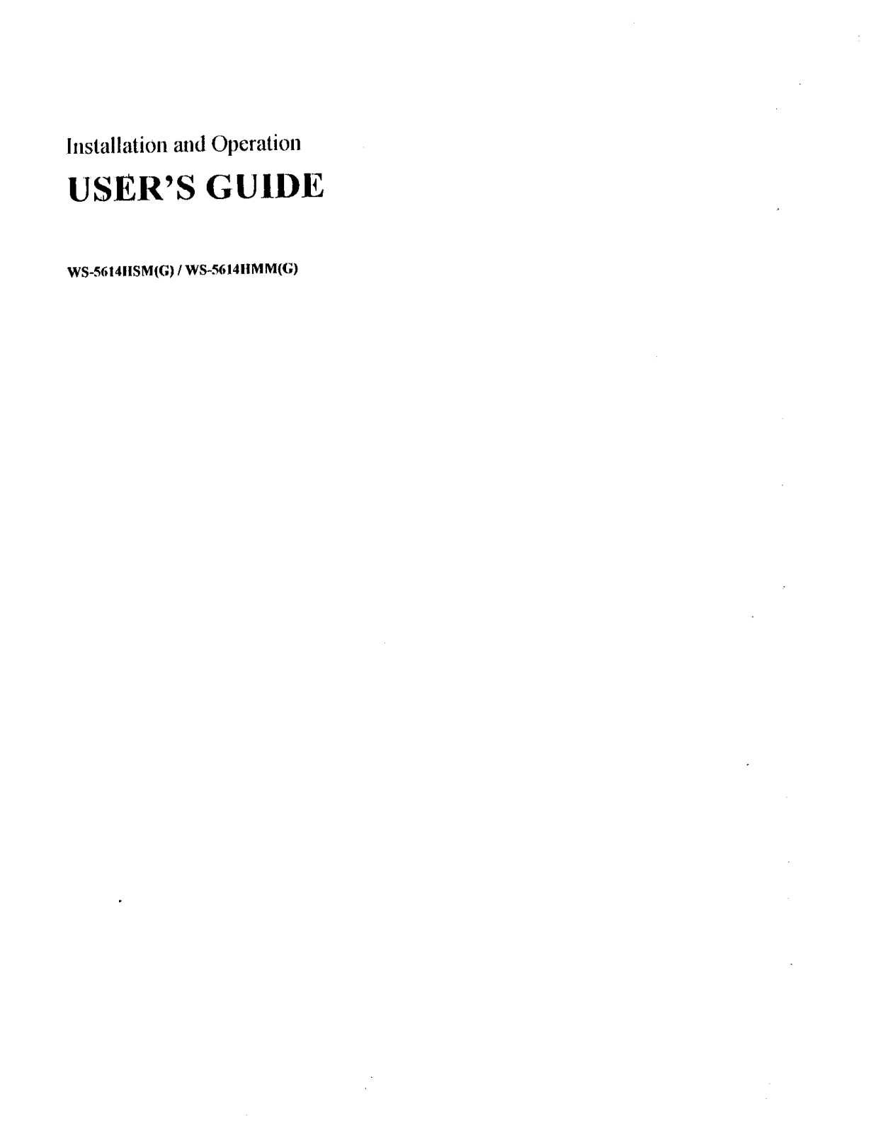 CIS Technology WS 5614HSM User Manual