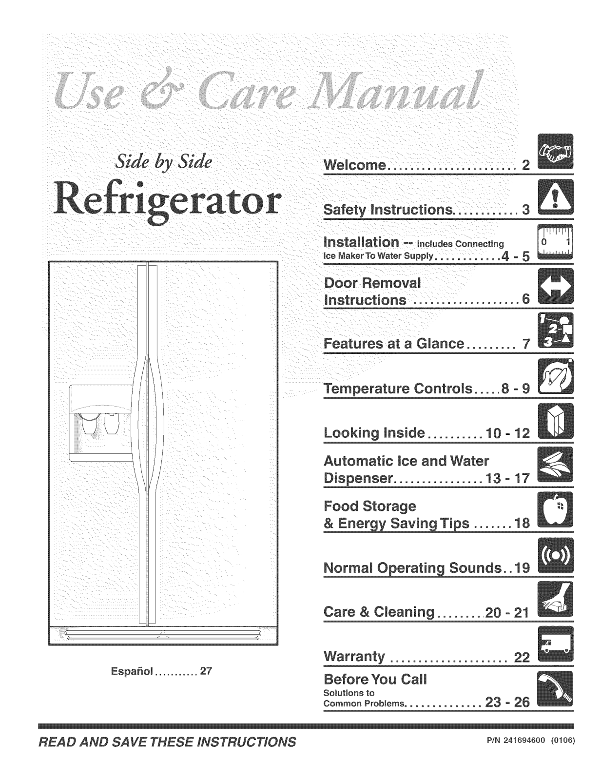 Frigidaire PHSC39EESS0, GHSC39ETEW0, GHSC39ETES0, GHSC39ETEB0, GHSC39EEPW0 Owner’s Manual