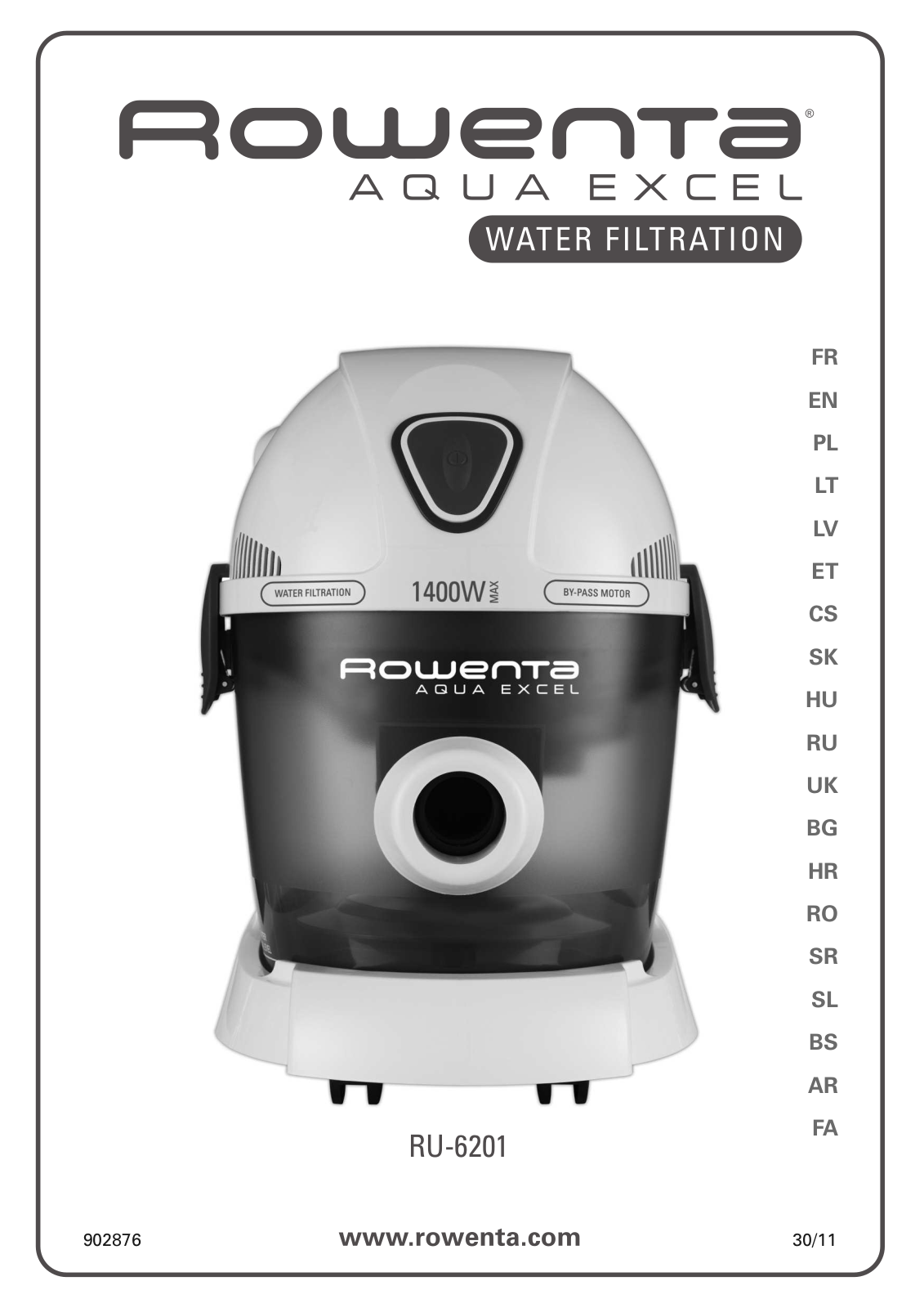 Rowenta Aqua Excel RU-6201 User Manual