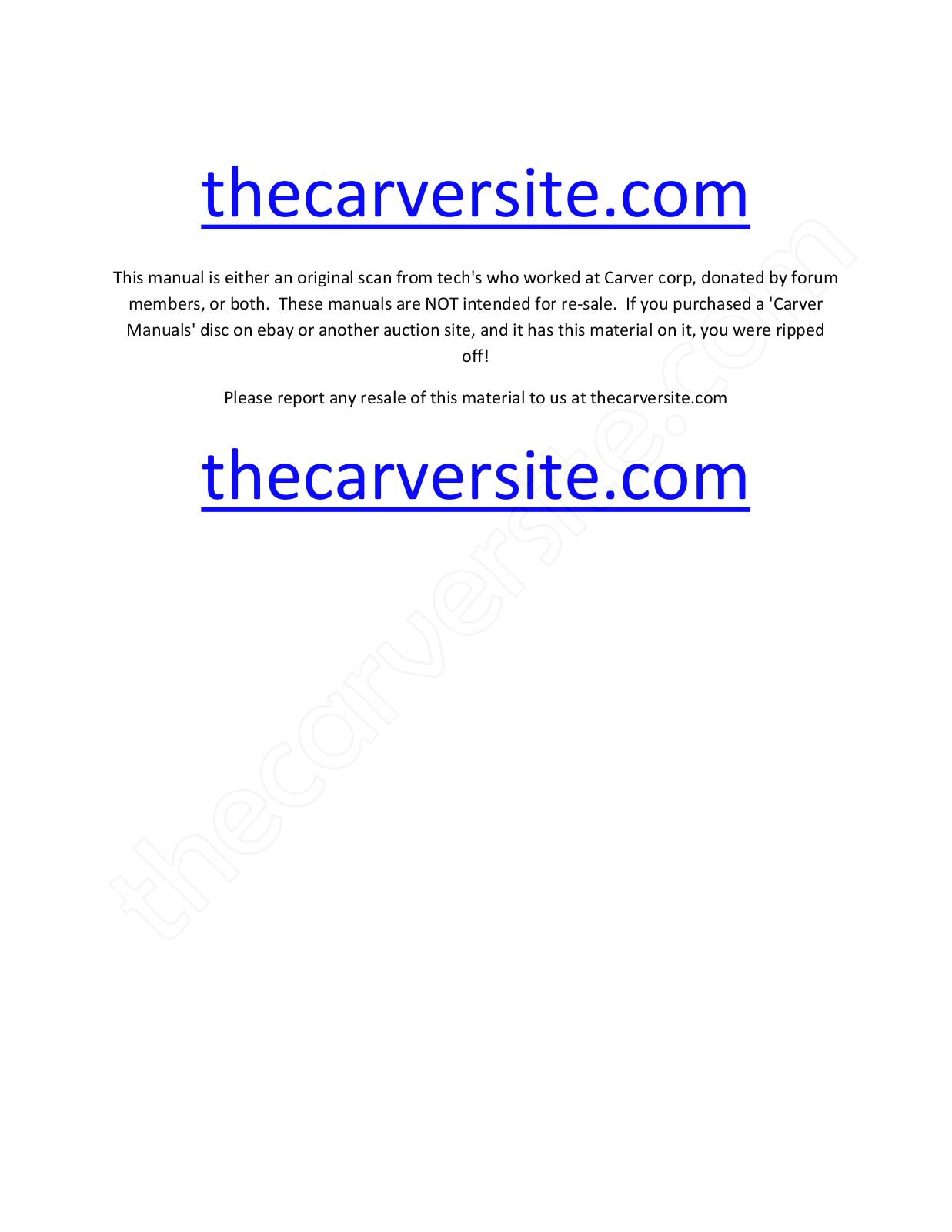 Carver PM-1200 Service Manual