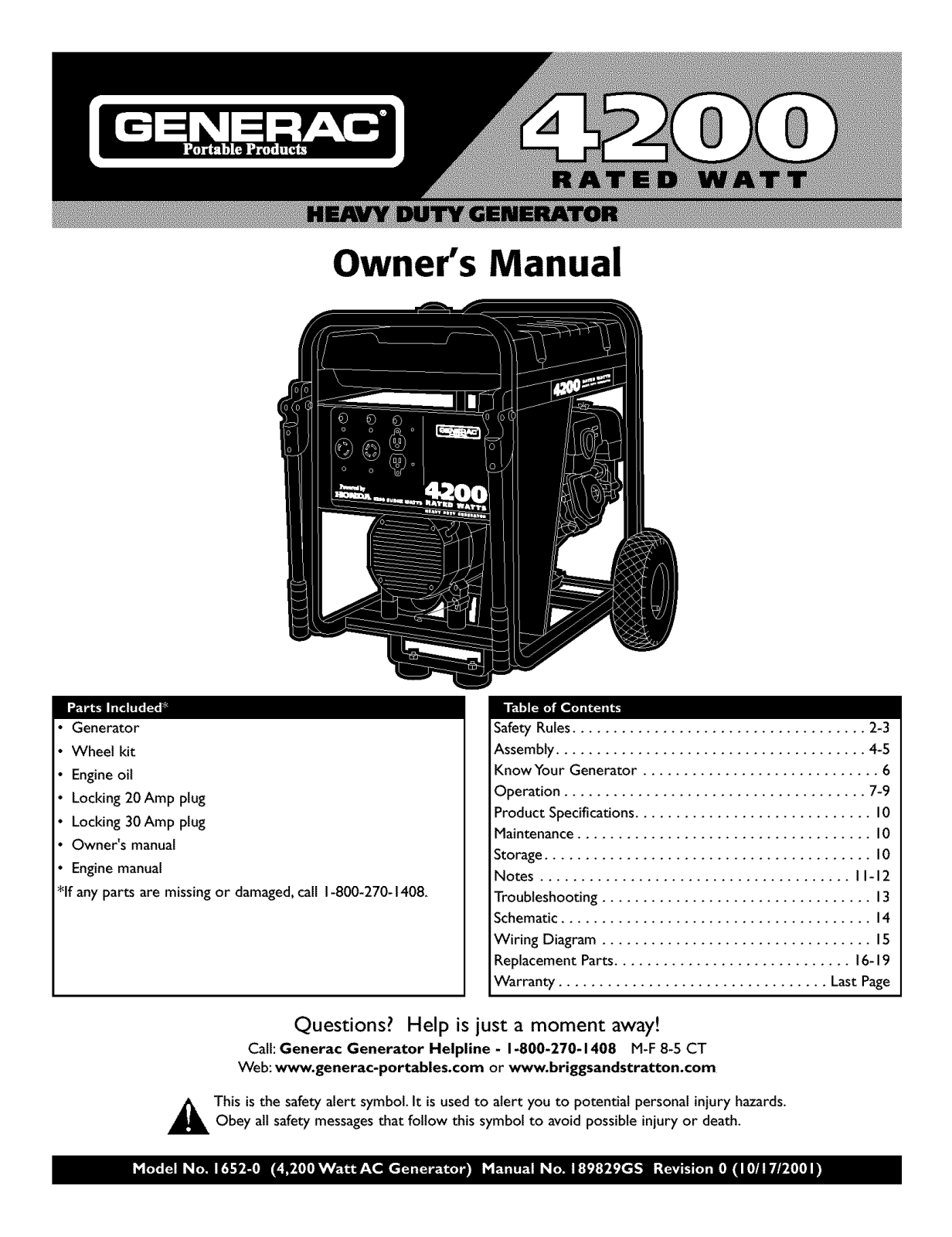 Generac 1652-0 Owner’s Manual - ManualMachine.com
