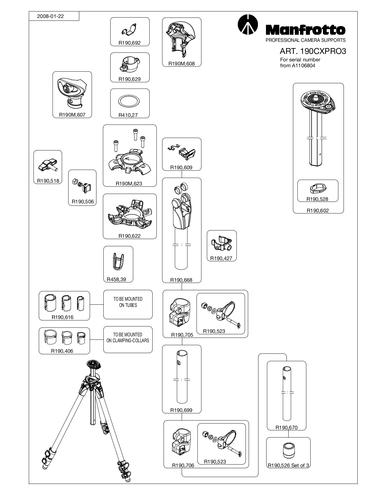 Manfrotto 190CXPRO3 User Manual