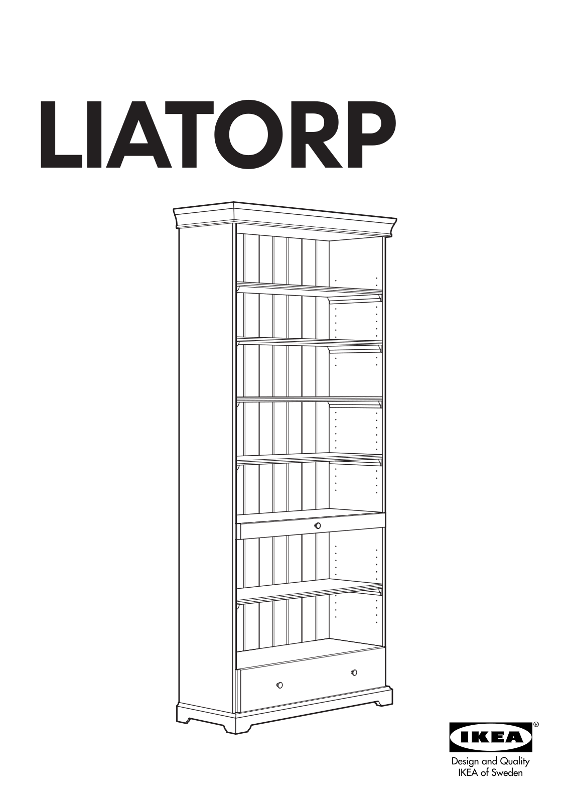 IKEA LIATORP BOOKCASE W-DRAWER 38X84 Assembly Instruction