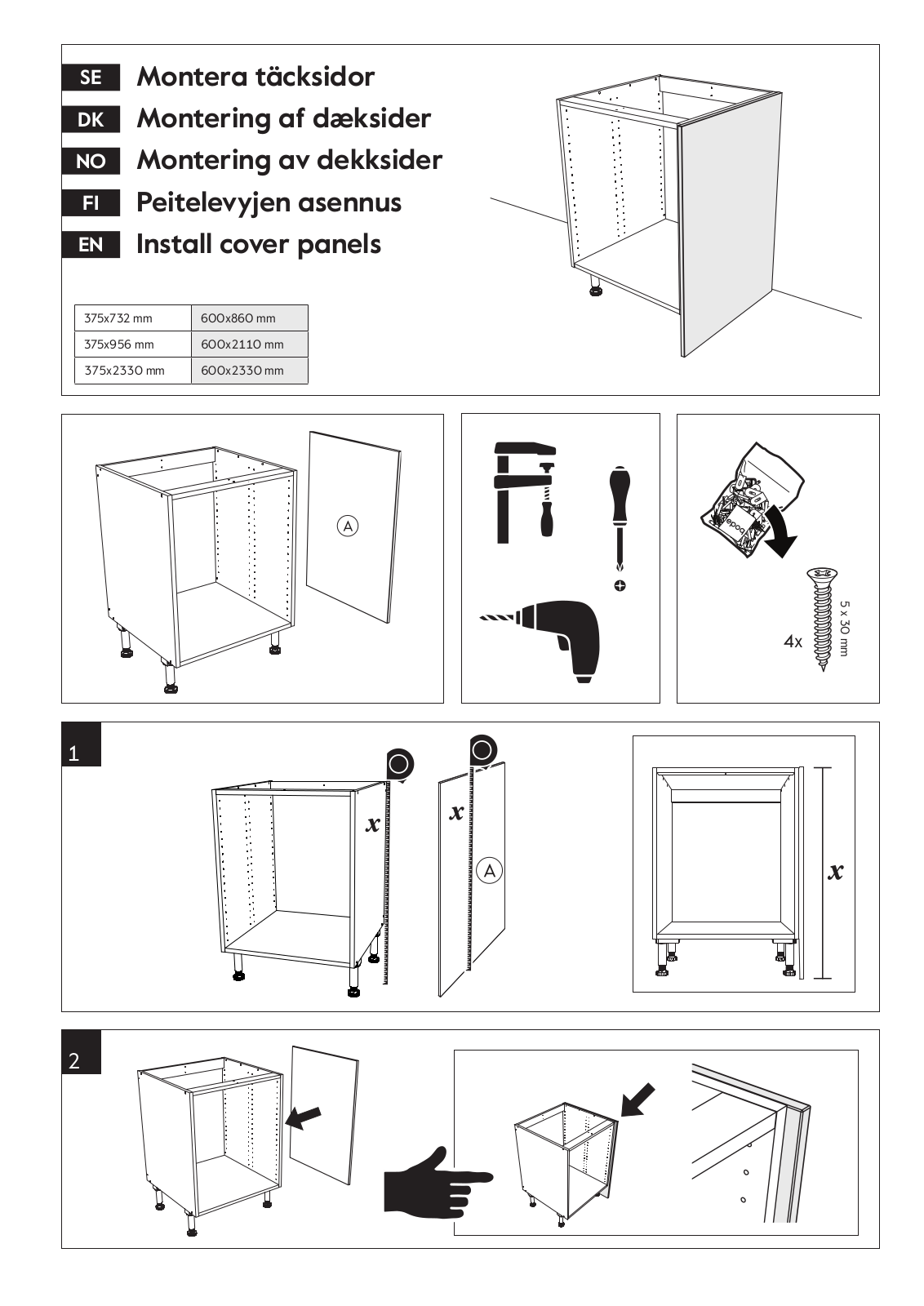 Epoq cover panels Installation instructions - ManualMachine.com