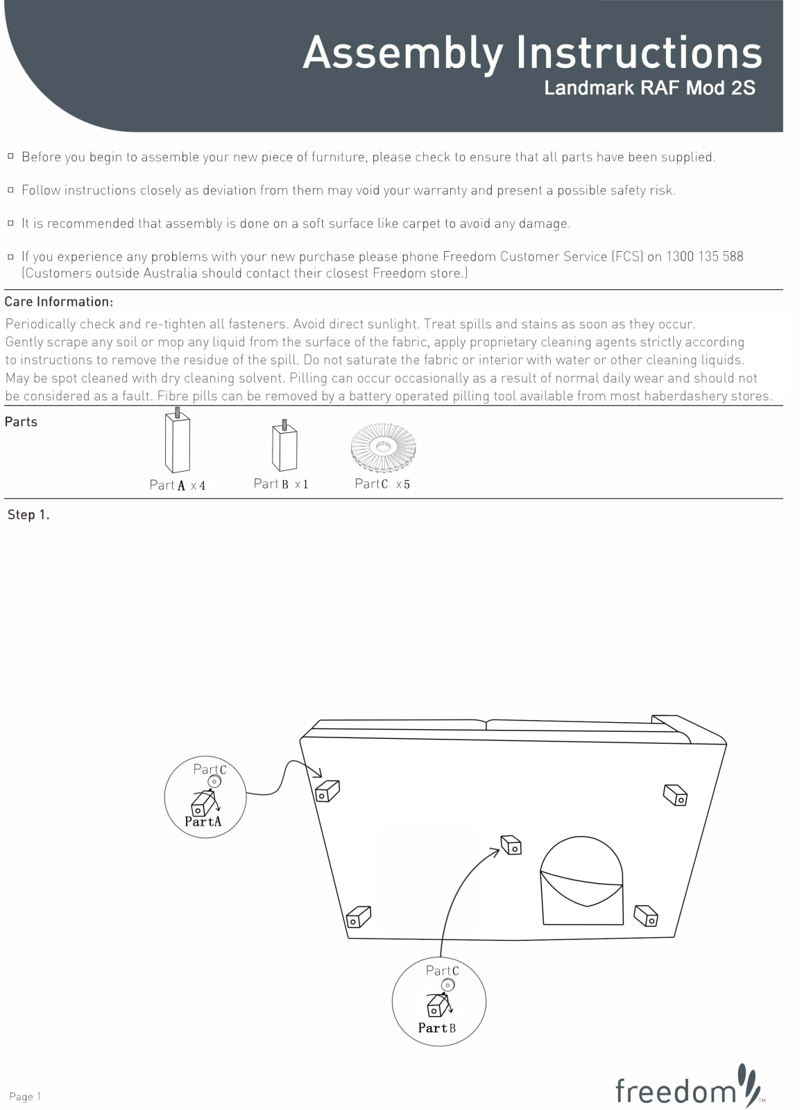 Freedom Landmark RAF Mod 2S Assembly Instruction