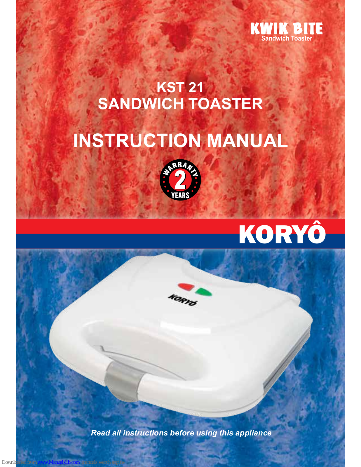 Koryo Kwick bite KST 21 Instruction Manual