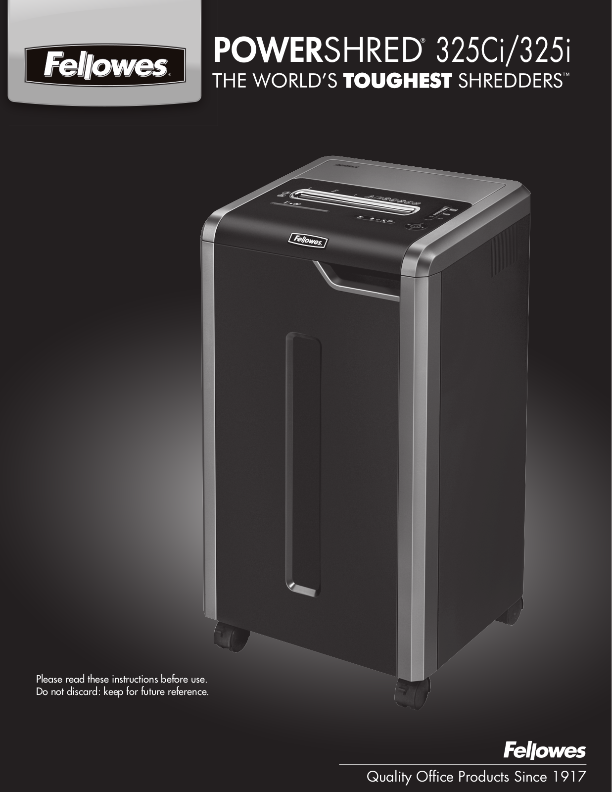 Fellowes 325Ci, 325i User Manual