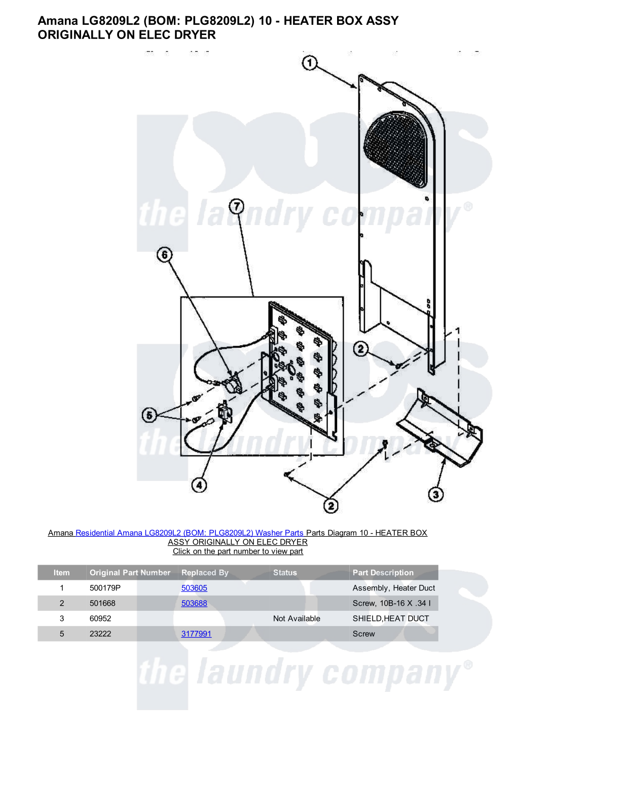 Amana LG8209L2 Parts Diagram