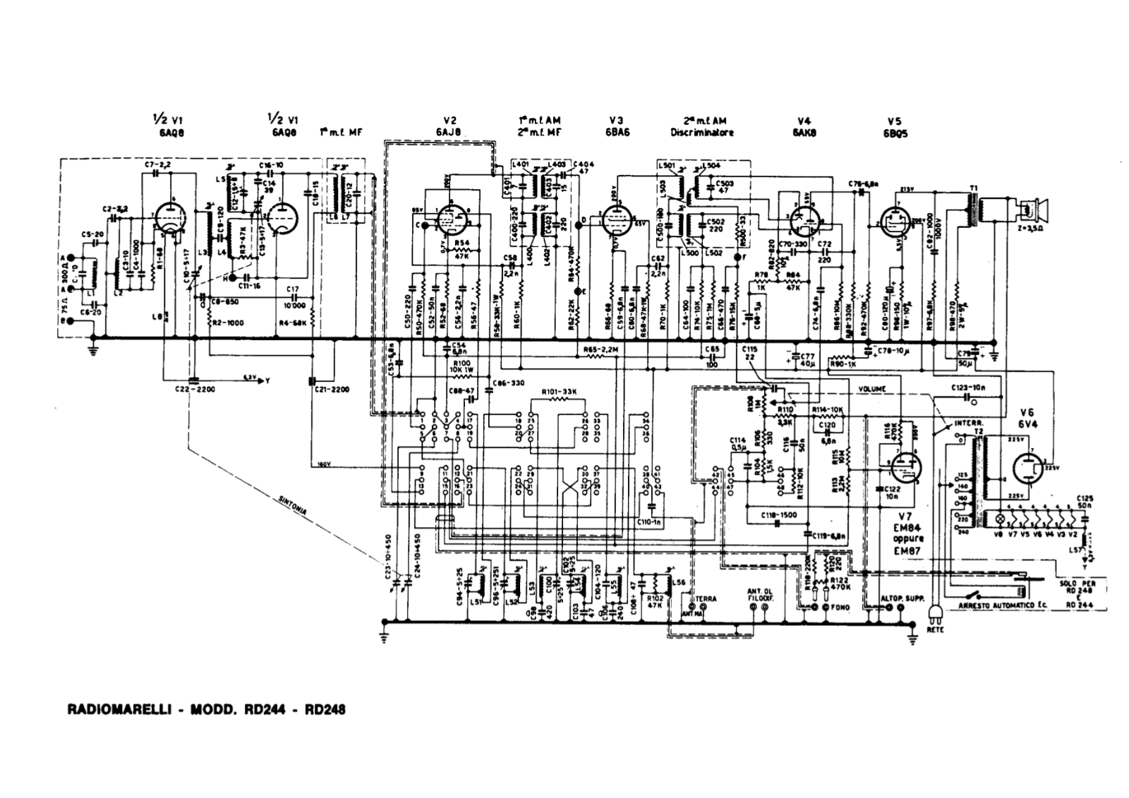 Radiomarelli rd244, rd248 schematic - ManualMachine.com