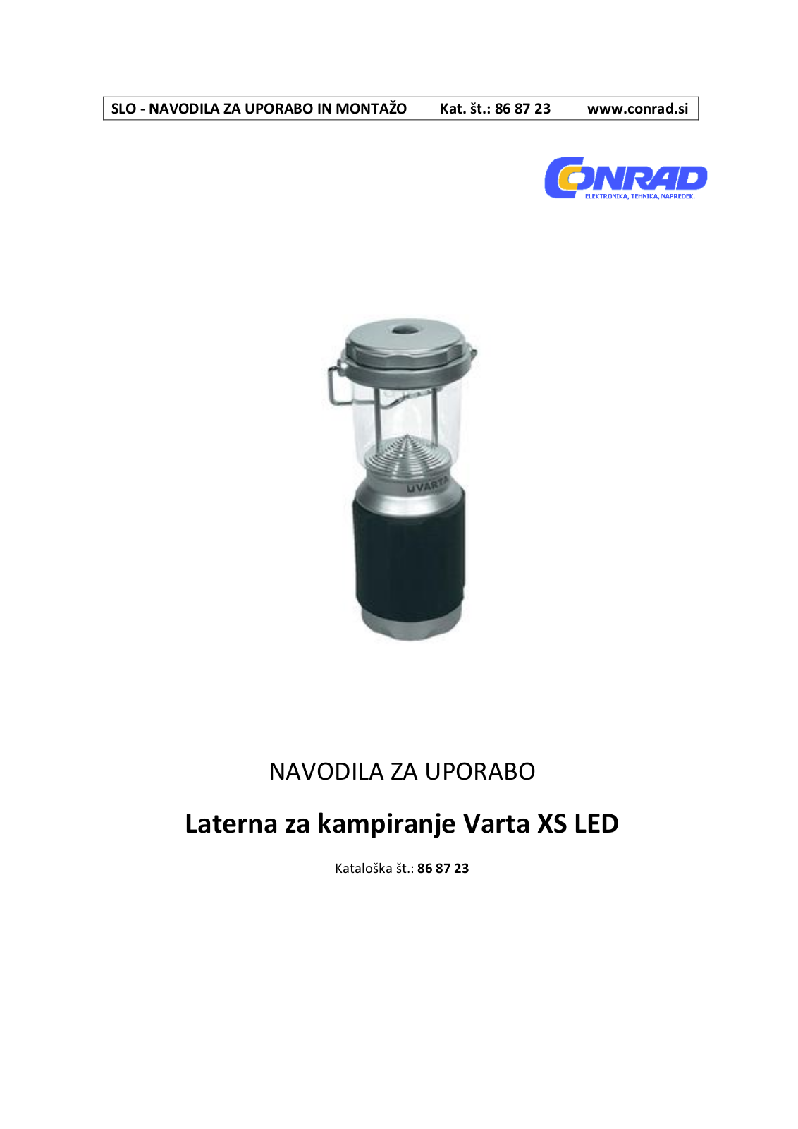 Varta XS LED User guide