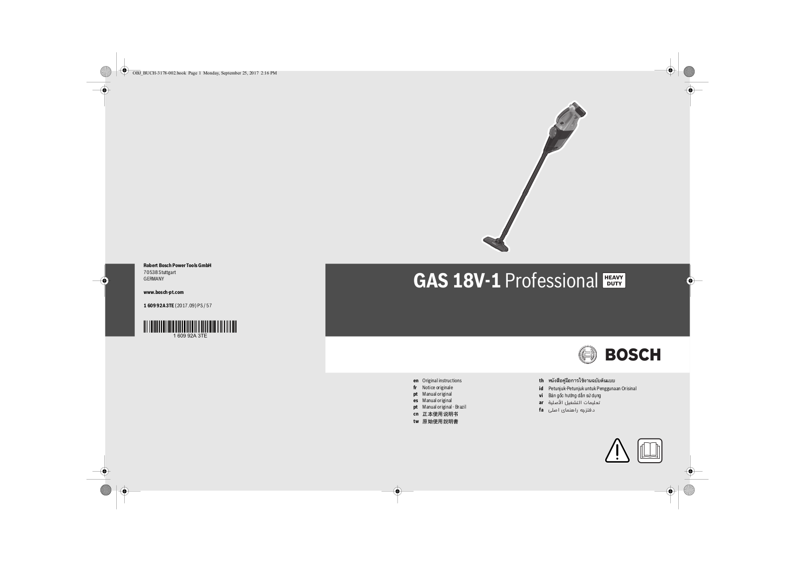 Bosch GAS 18V-1 User Manual