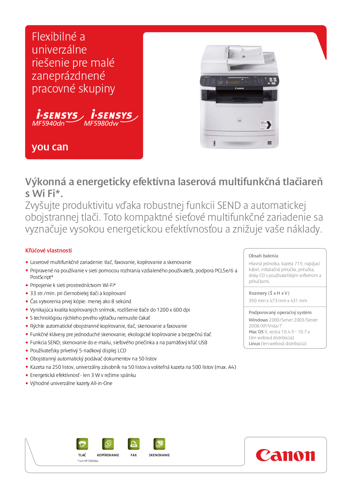 Canon I-SENSYS MF5980DW, I-SENSYS MF5940DN BROCHURE