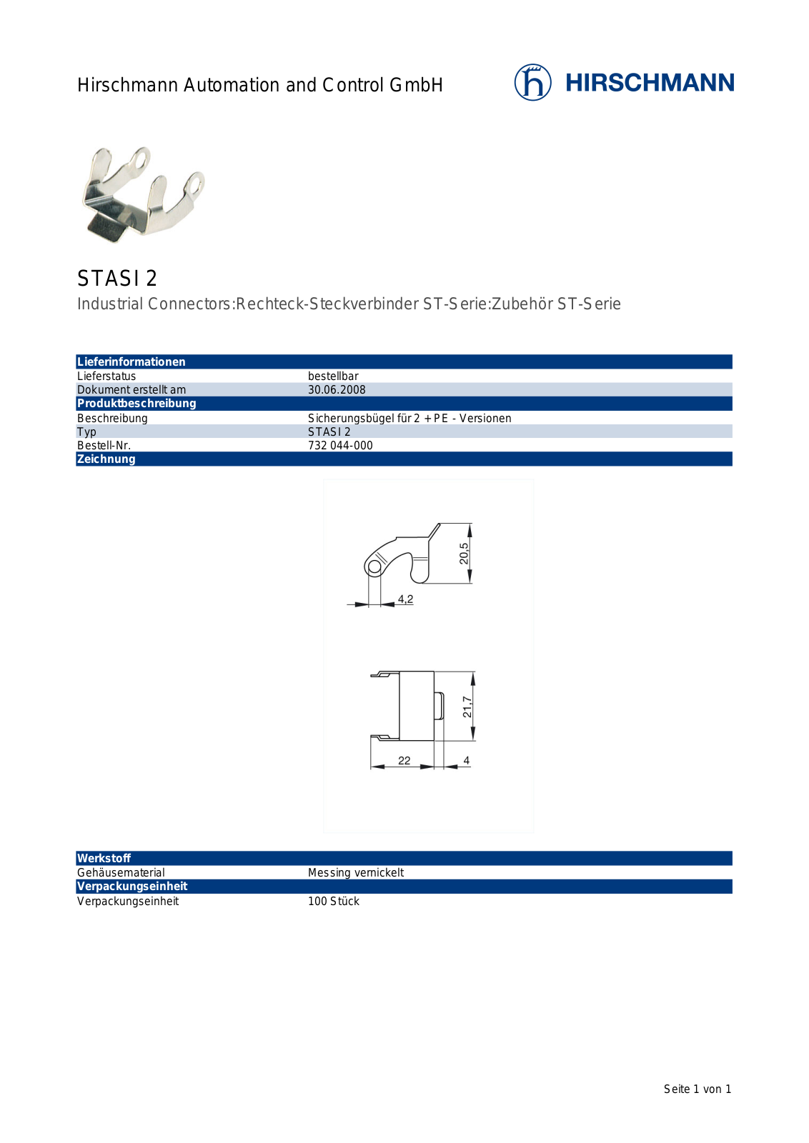 HIRSCHMANN BELDEN STASB 2 Datasheet - ManualMachine.com