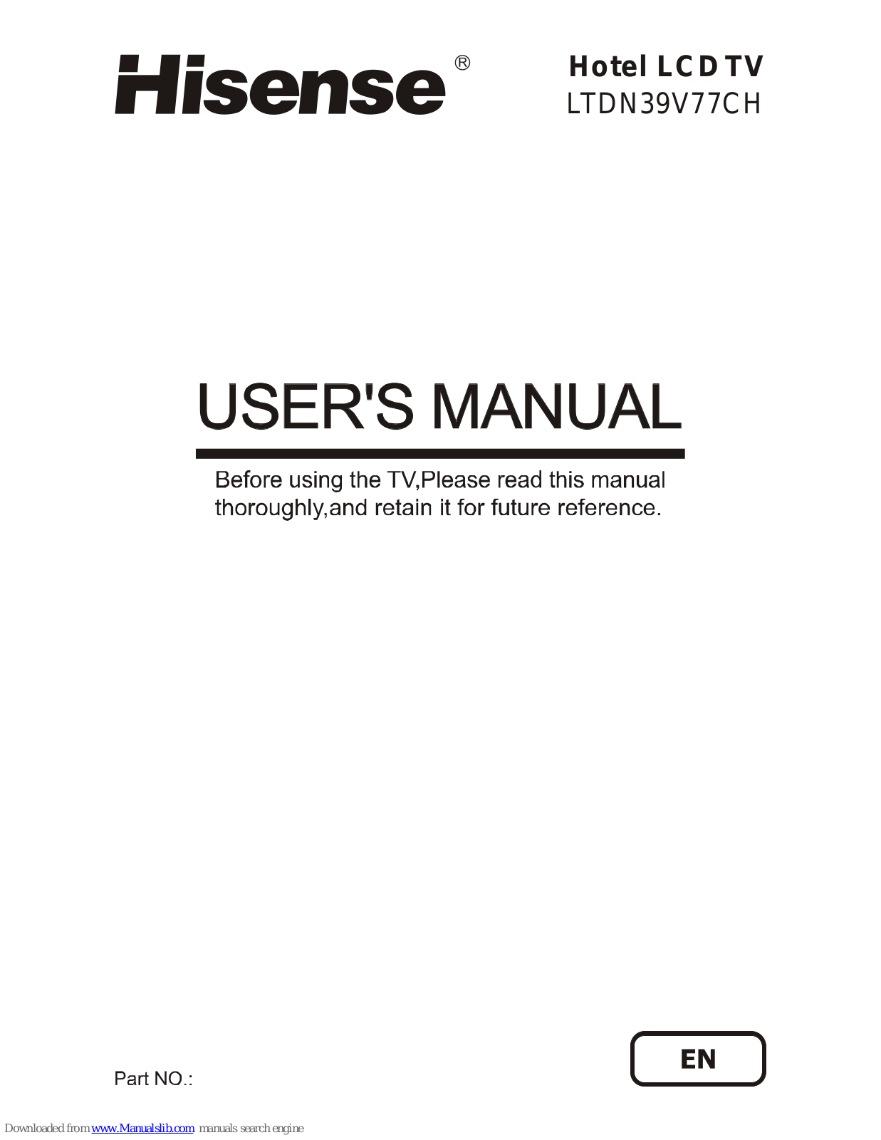 Hisense LTDN39V77CH User Manual