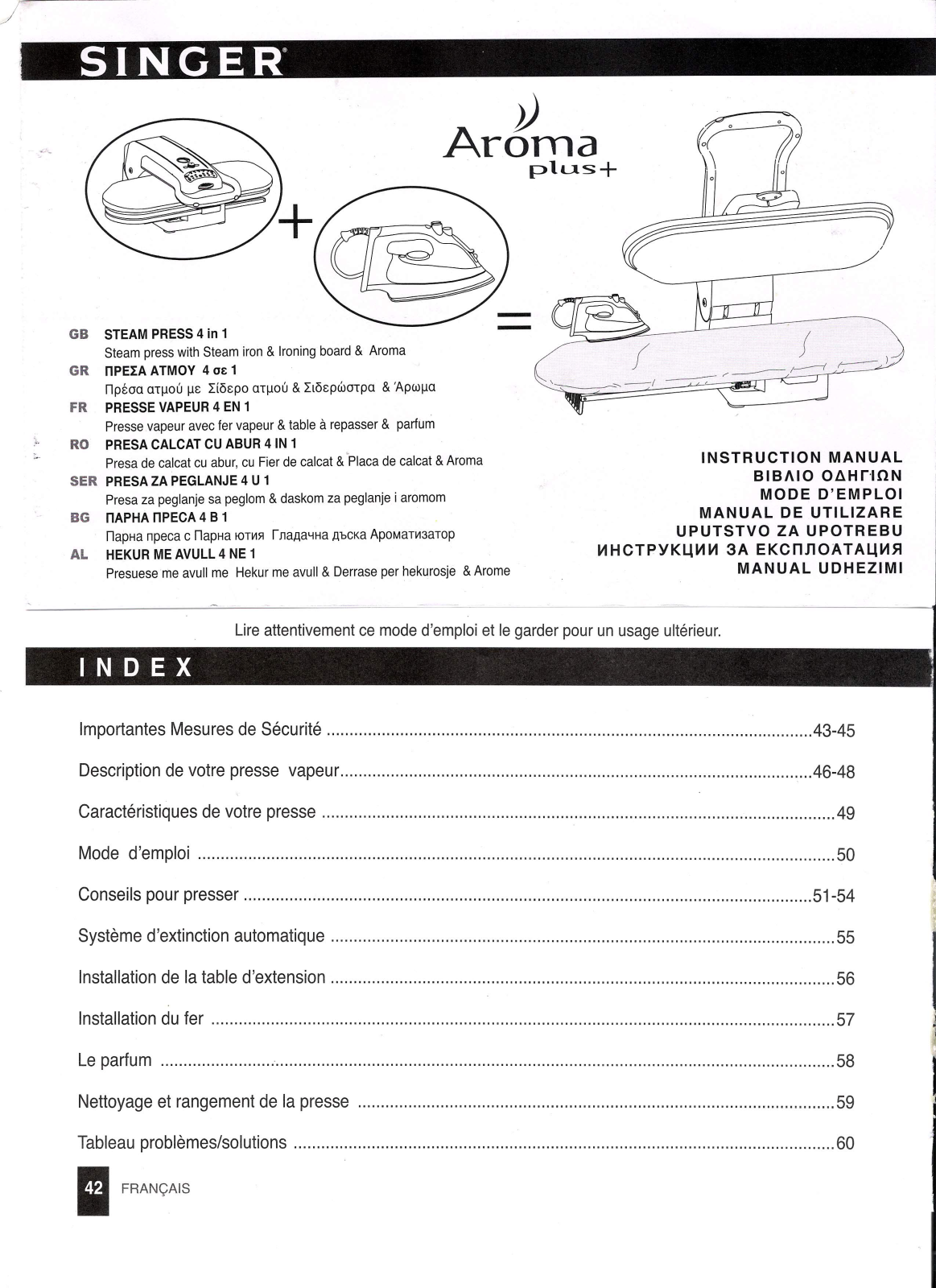 SINGER Aroma + User Manual